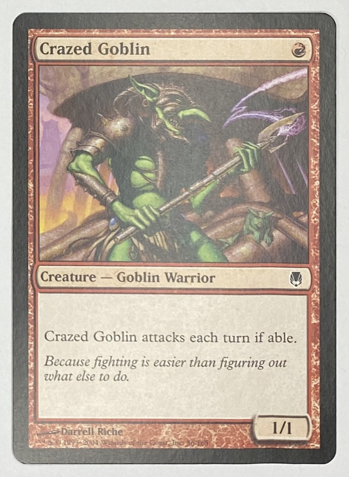 2004 Magic: The Gathering Darksteel Crazed Goblin #56/165 Common front