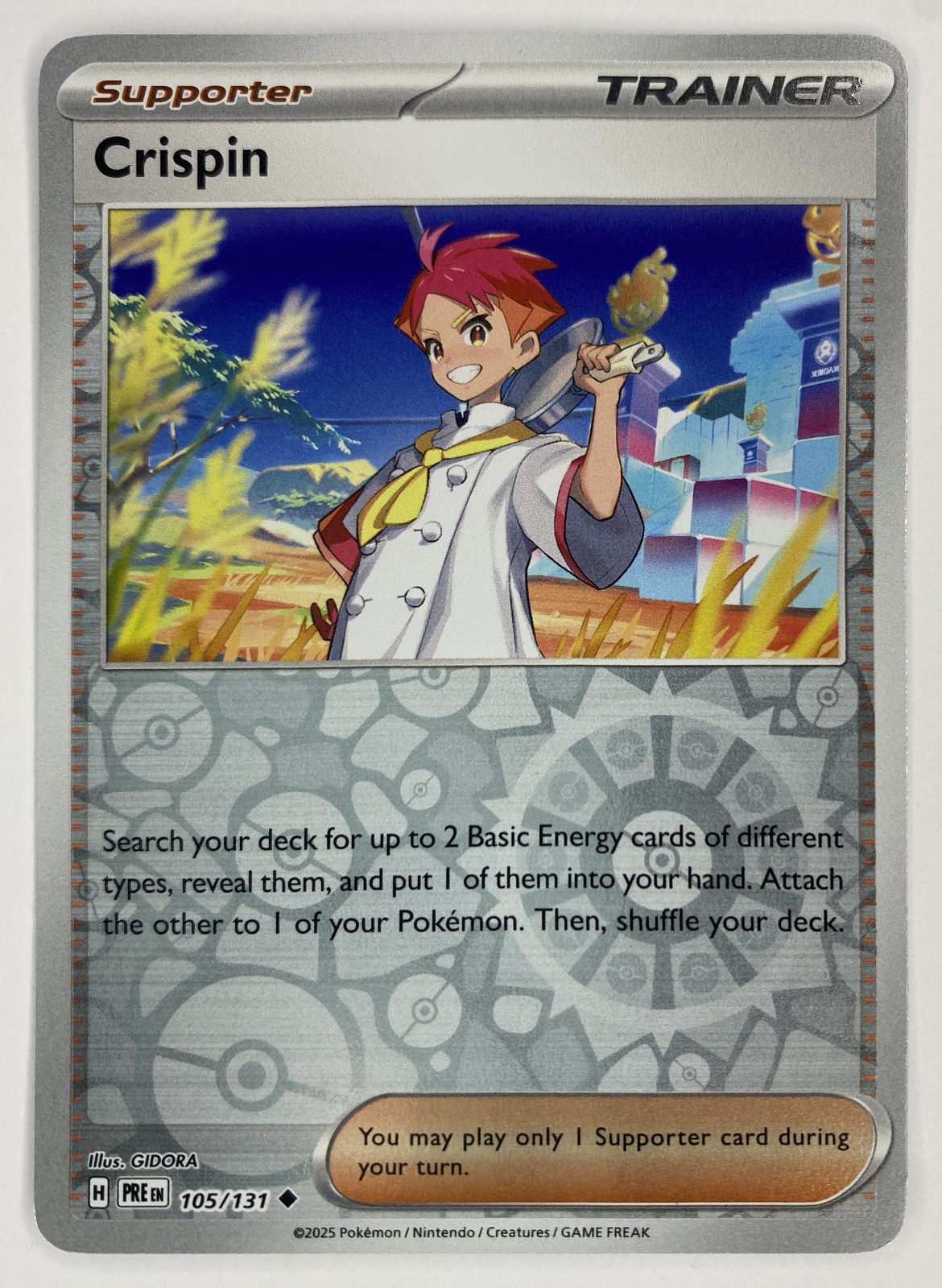 2025 Pokemon Prismatic Evolutions Crispin #105/131 Uncommon Trainer front