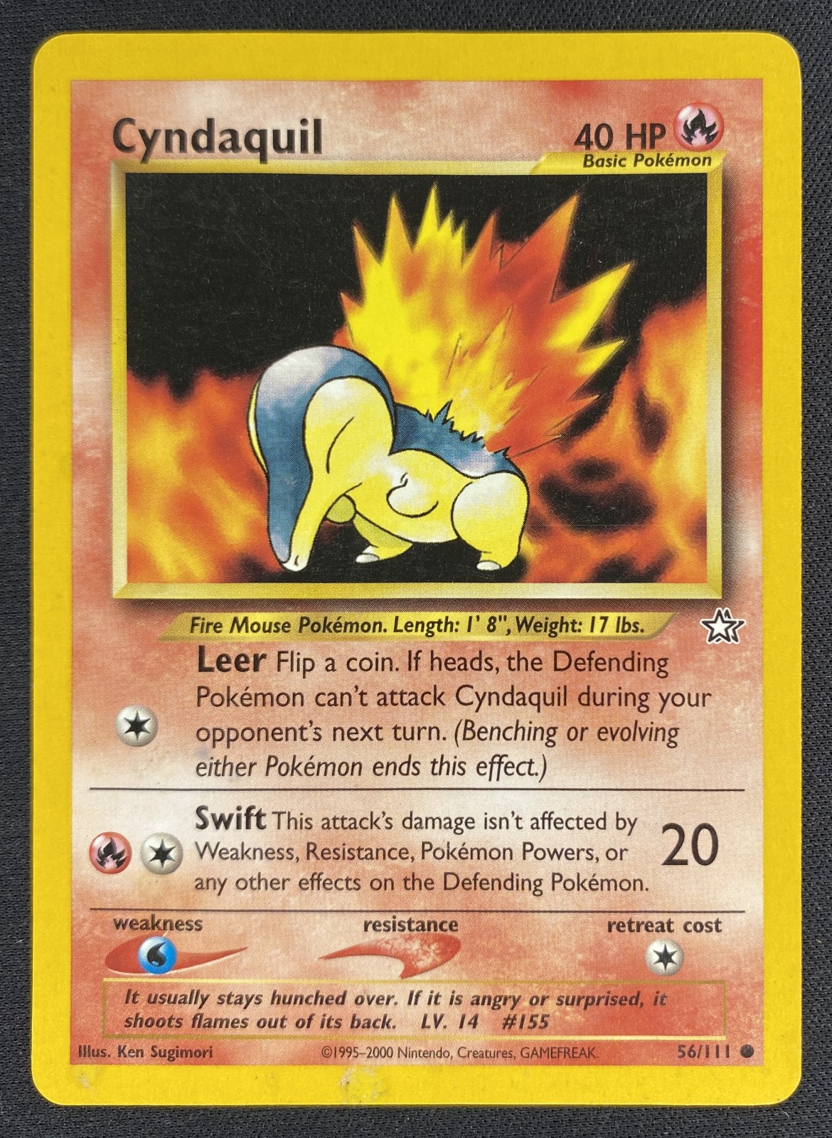 2000 Pokemon Neo Genesis Cyndaquil #056/111 Common front