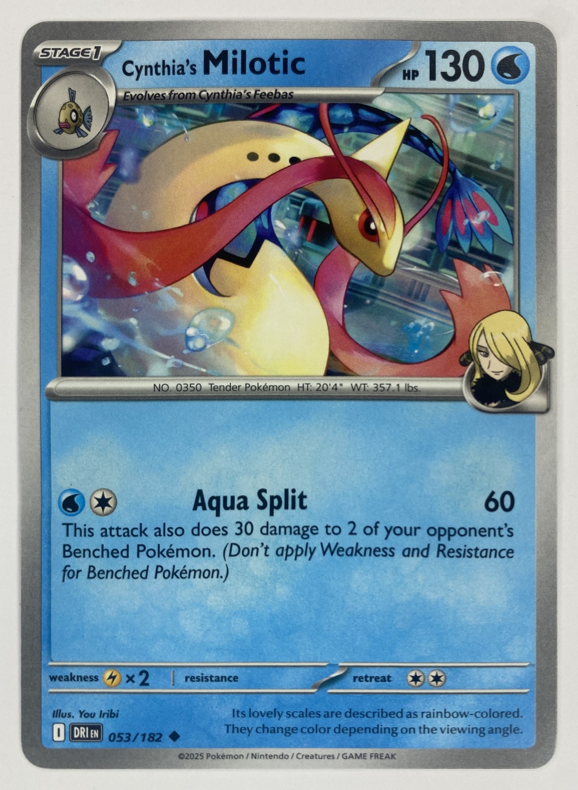 2025 Pokemon Destined Rivals Cynthia's Milotic #053/182 Uncommon front