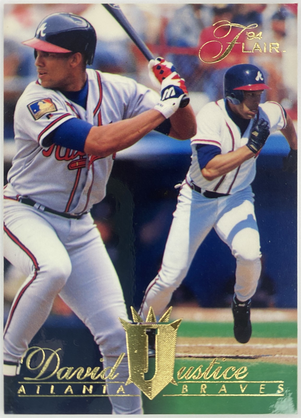 1994 Flair David Justice #126 Atlanta Braves front