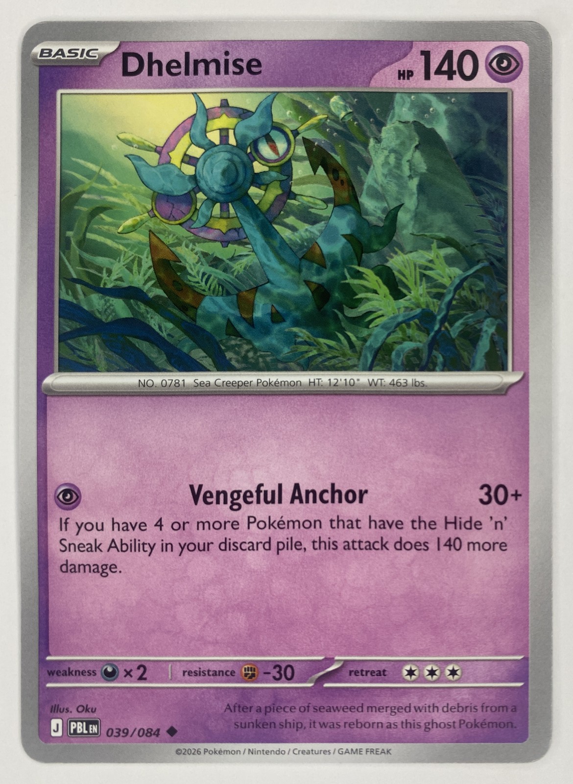 2026 Pokemon Pitch Black Dhelmise #039/084 Uncommon front