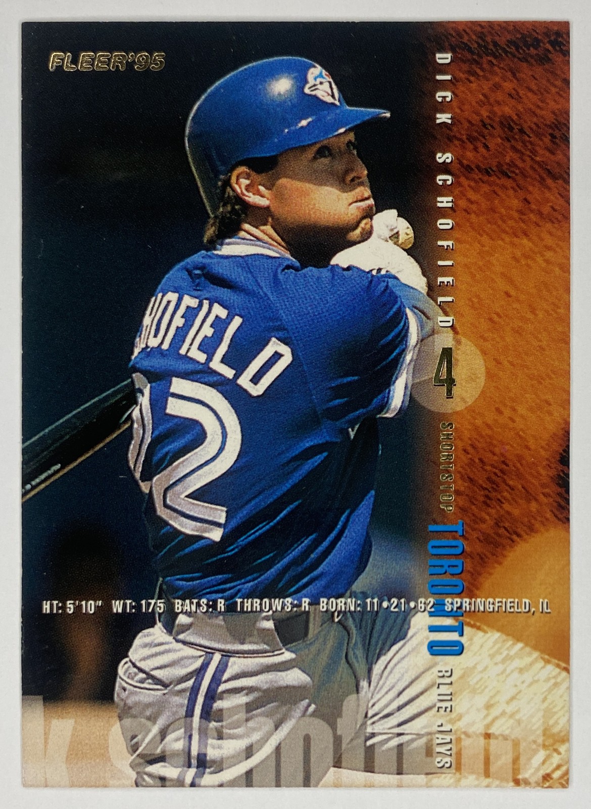 1995 Fleer Dick Schofield #103 Toronto Blue Jays front