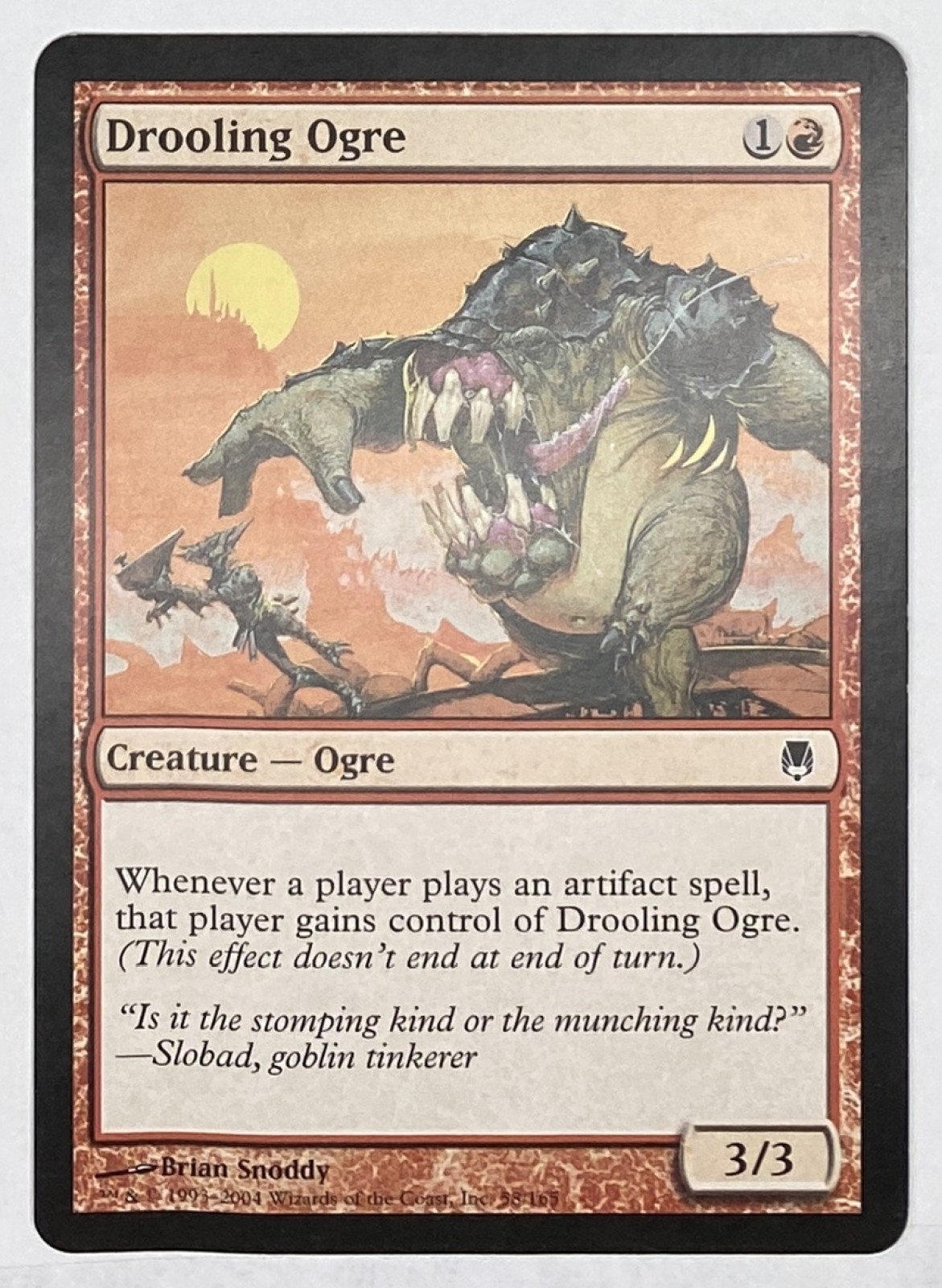 2004 Magic: The Gathering Darksteel Drooling Ogre #58/165 Common front