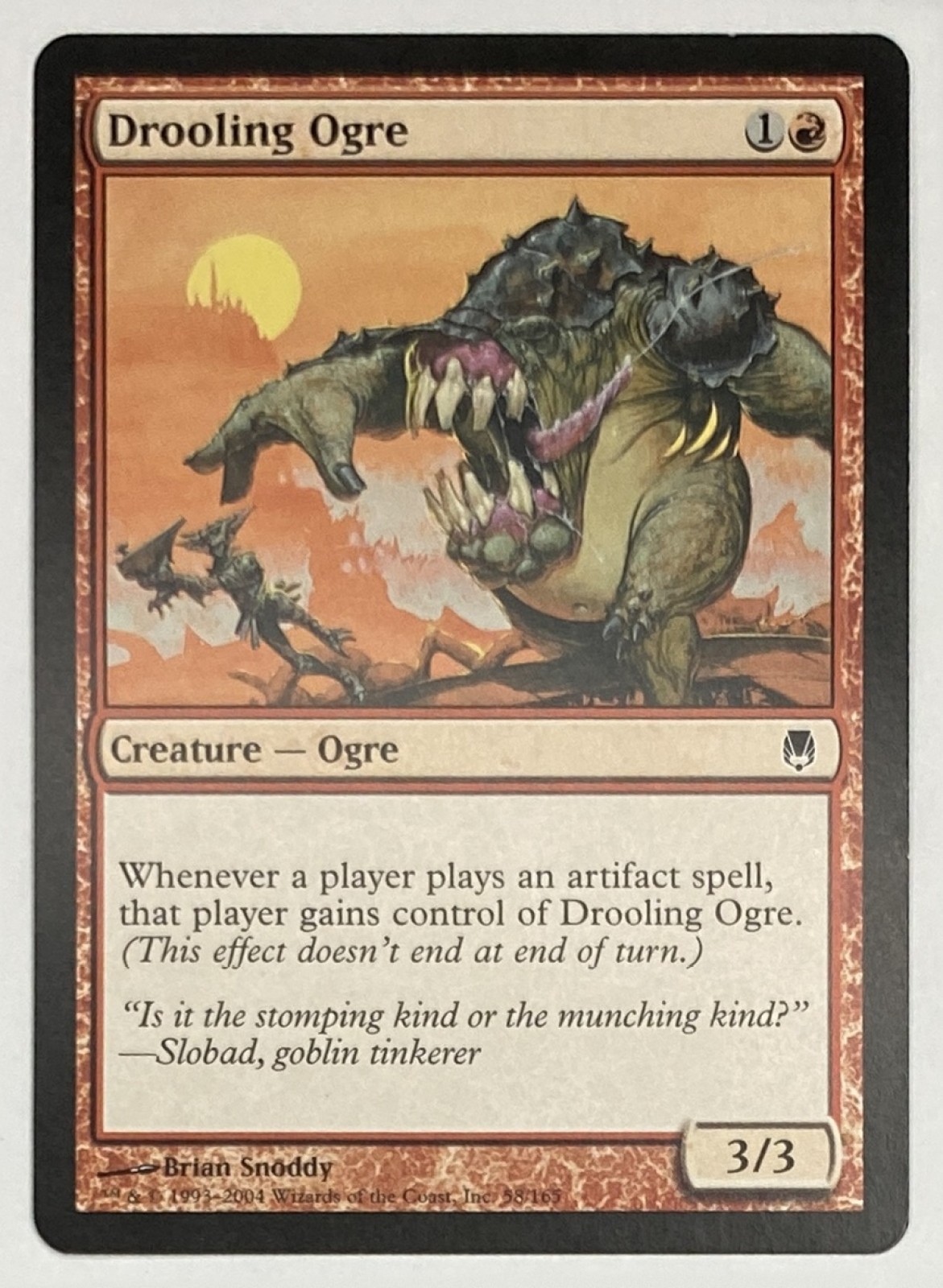 2004 Magic: The Gathering Darksteel Drooling Ogre #58/165 Common front
