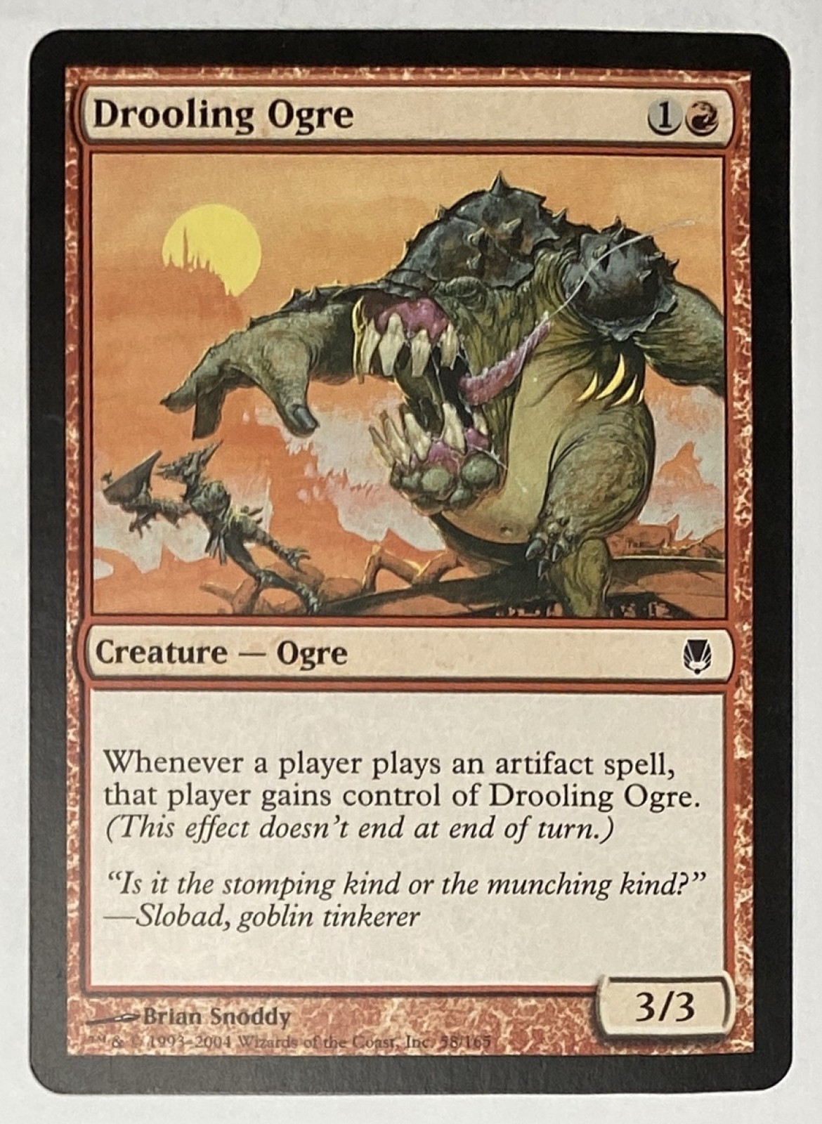 2004 Magic: The Gathering Darksteel Drooling Ogre #58/165 Common front