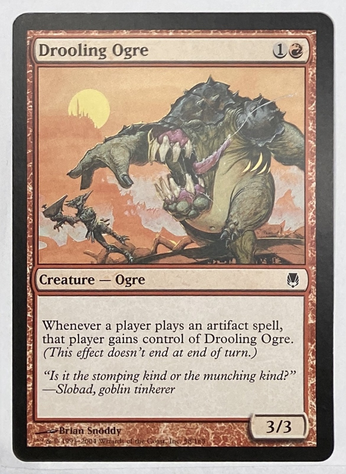 2004 Magic: The Gathering Darksteel Drooling Ogre #58/165 Common front