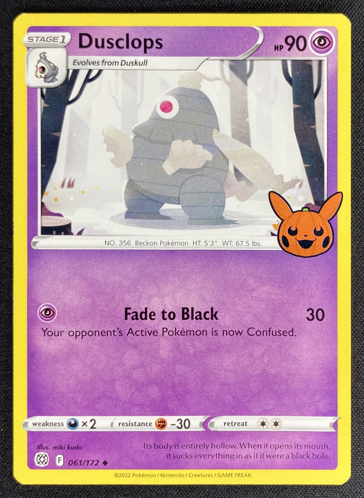 2022 Pokemon Trick or Trade BOOster Bundle Dusclops #061/172 Promo front