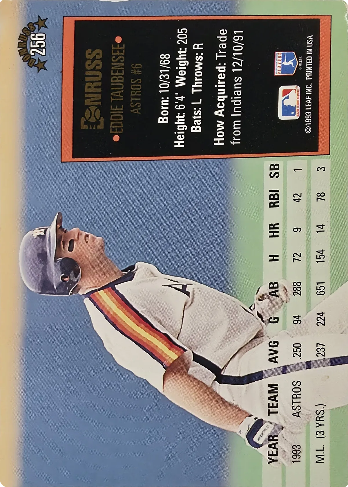 Eddie Taubensee #256, back