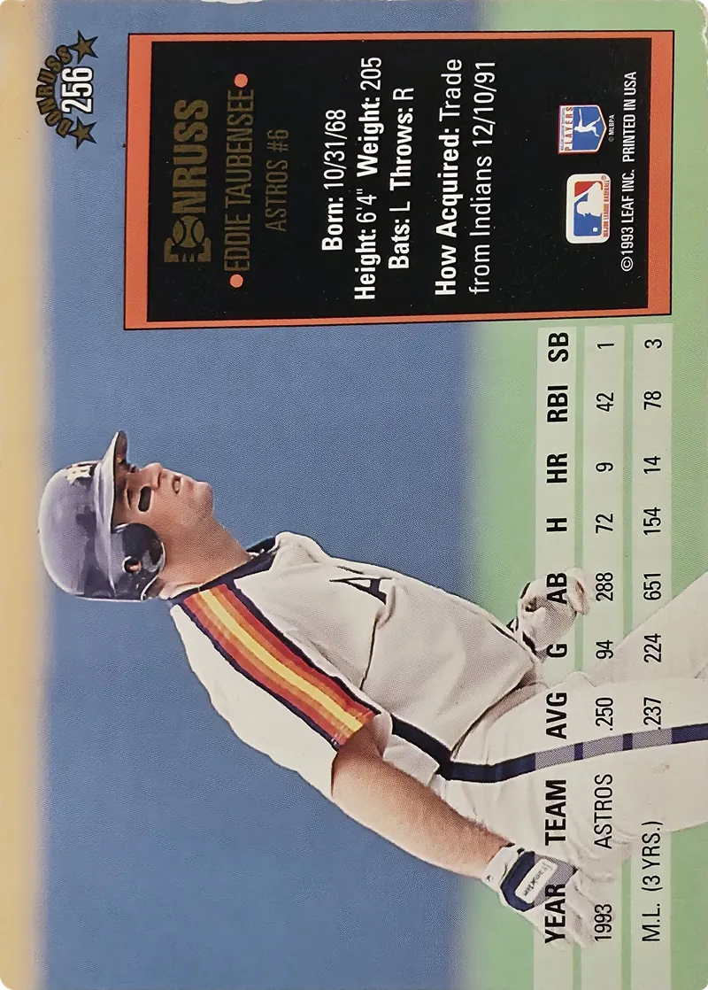 Eddie Taubensee #256, back