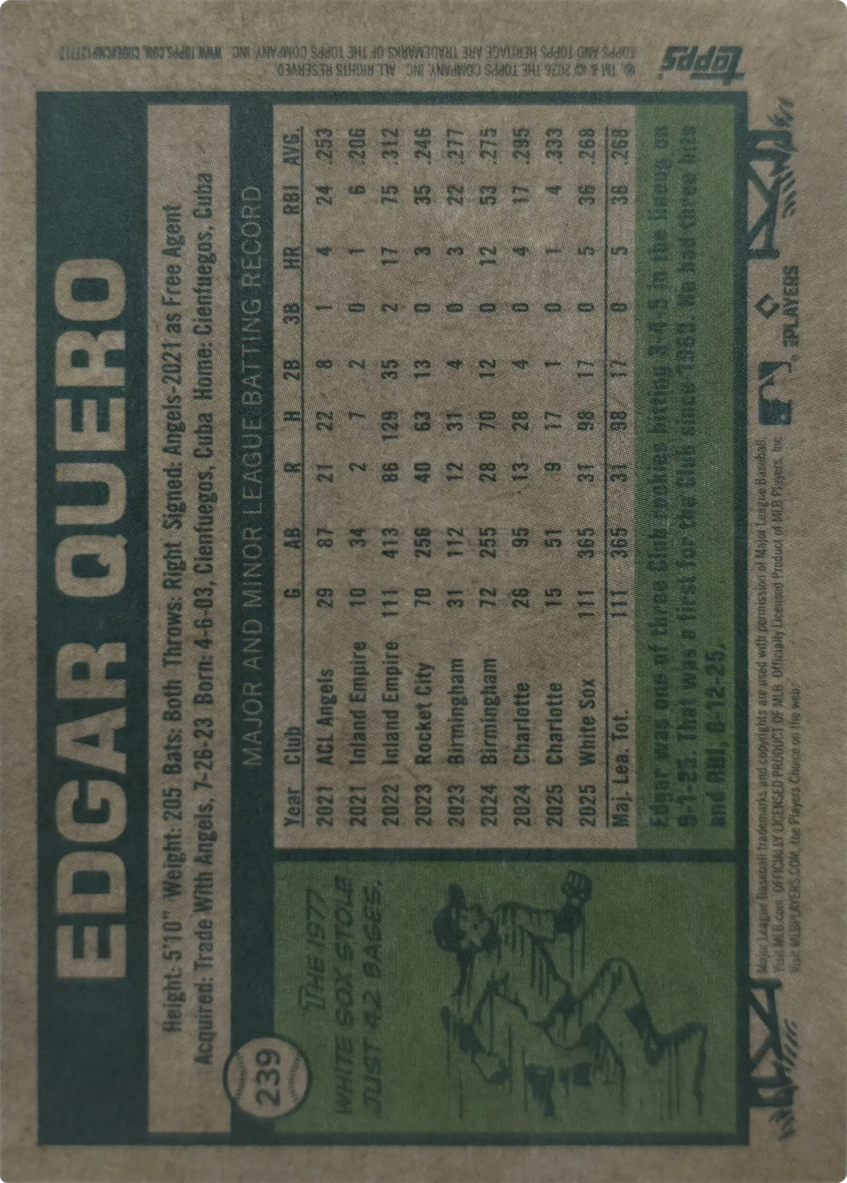 Edgar Quero #239, back
