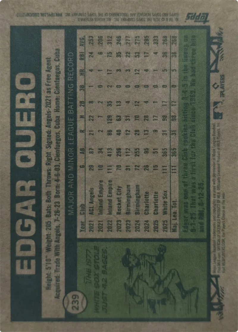Edgar Quero #239, back