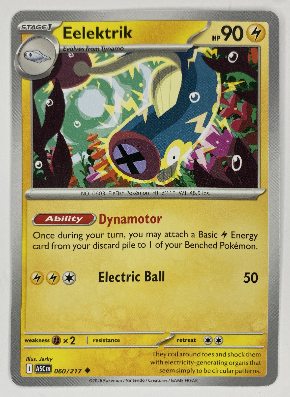 2026 Pokemon Ascended Heroes Eelektrik #060/217 Uncommon front