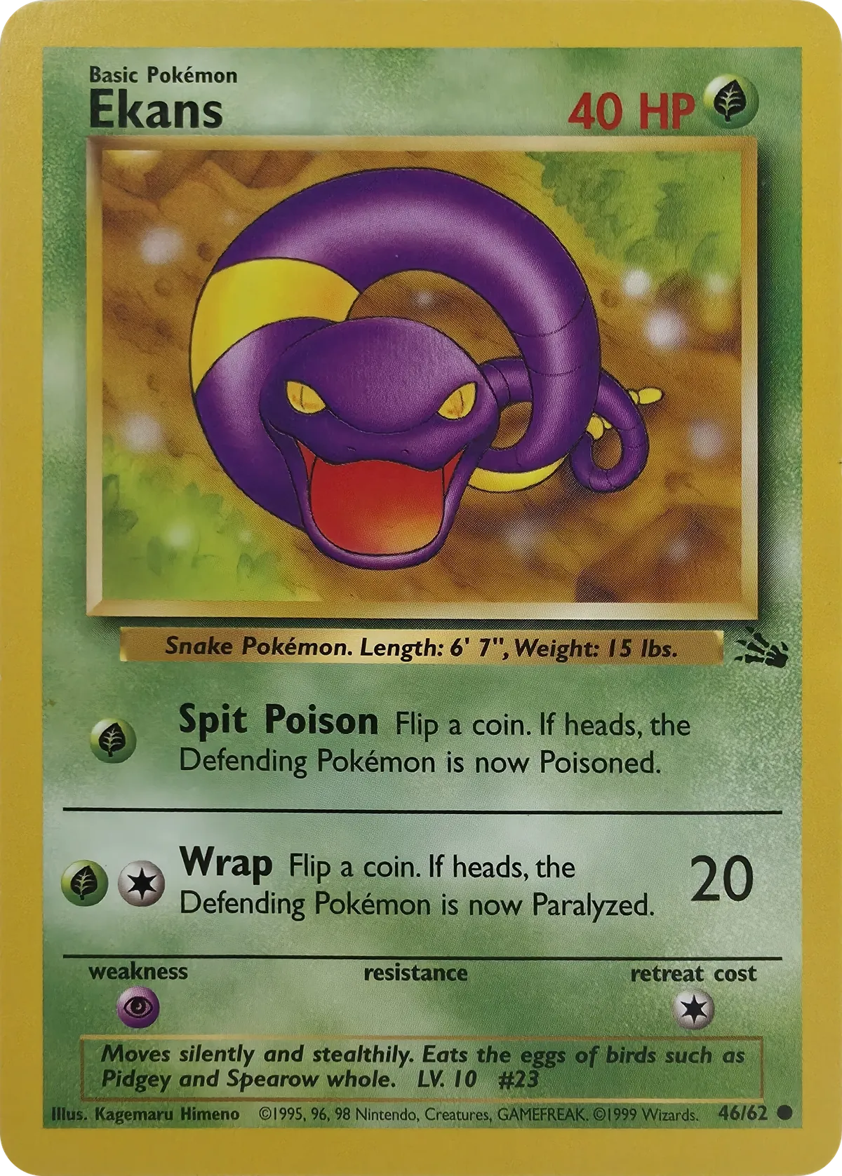 Ekans #46/62, front