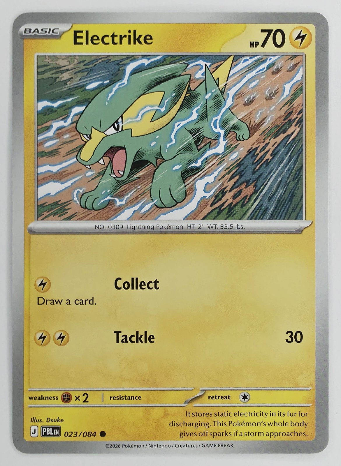 2026 Pokemon Pitch Black Electrike #023/084 Common front