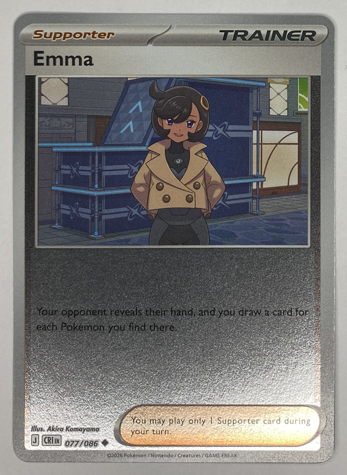 2026 Pokemon Chaos Rising Emma #077/086 Reverse Holo Uncommon front
