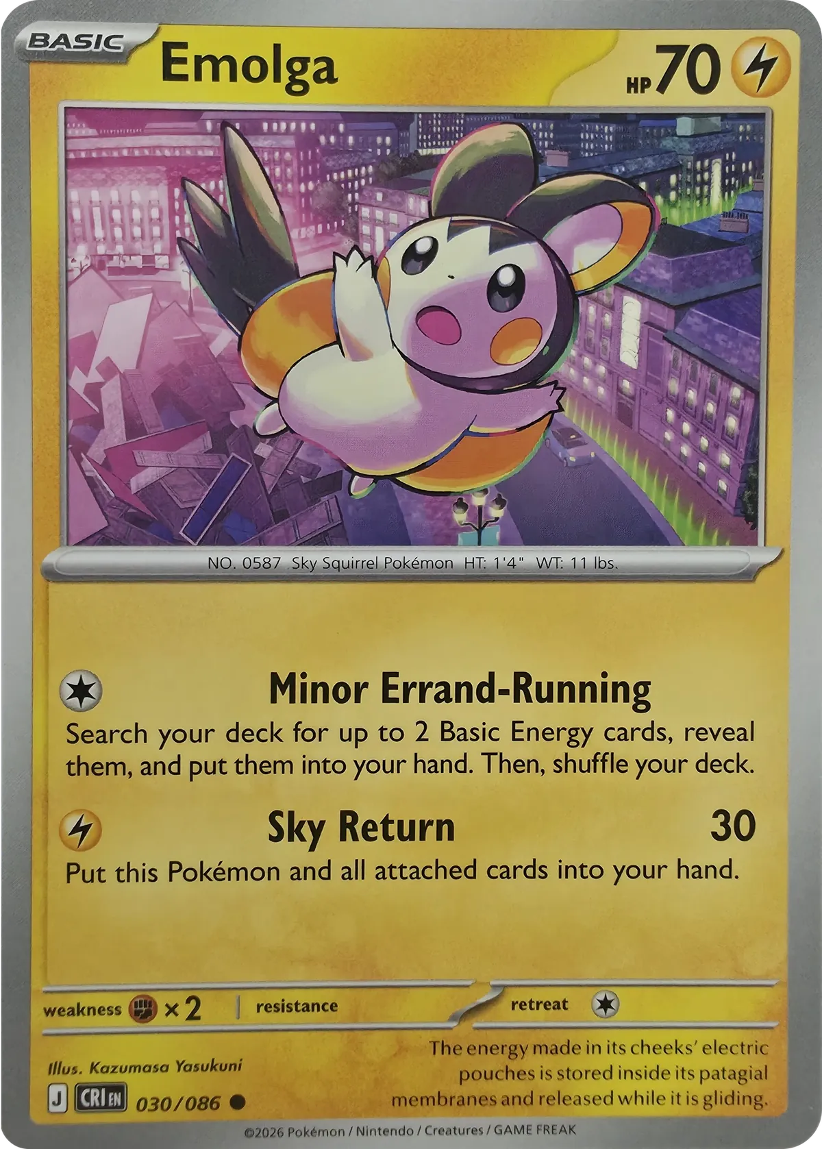 Emolga #030/086, front