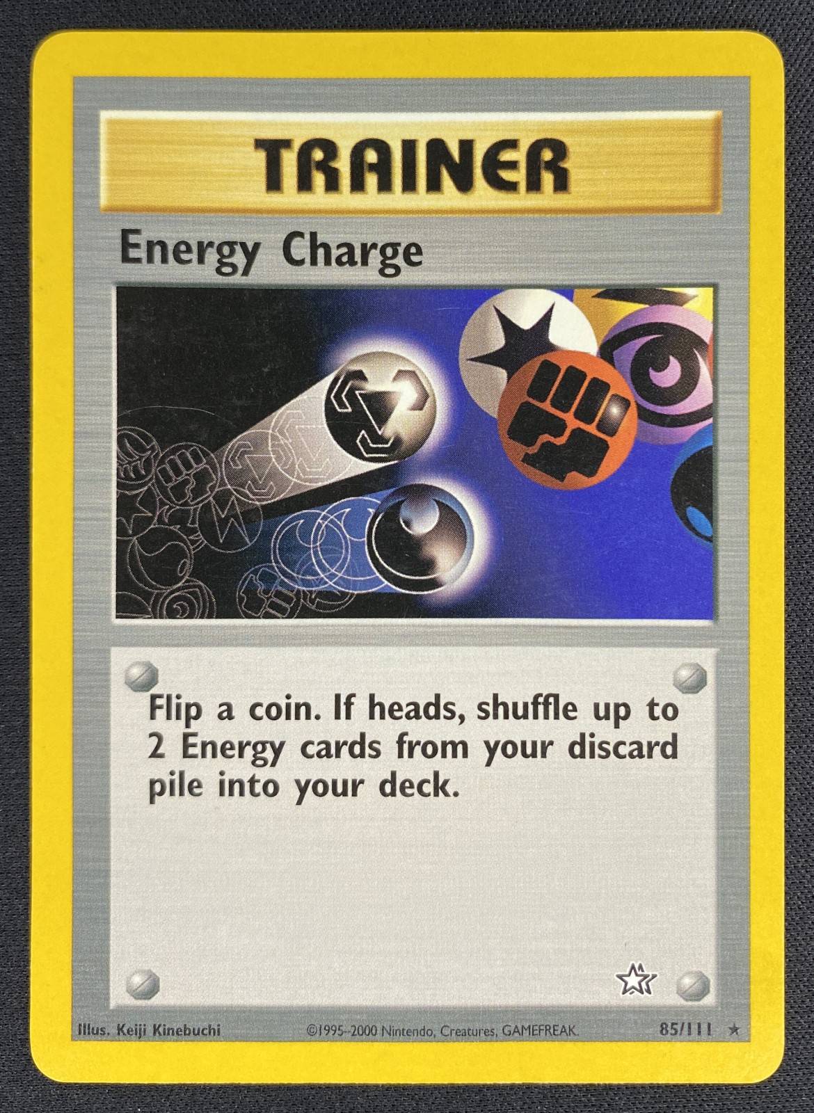 2000 Pokemon Neo Genesis Energy Charge #085/111 Rare front