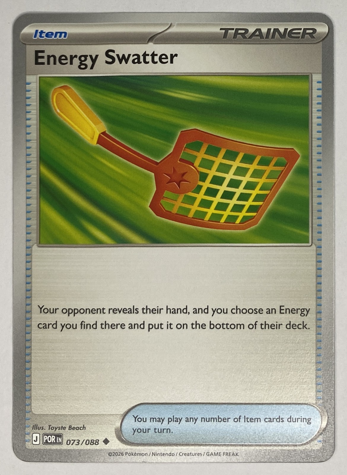 2026 Pokemon Perfect Order Energy Swatter #073/088 Uncommon front