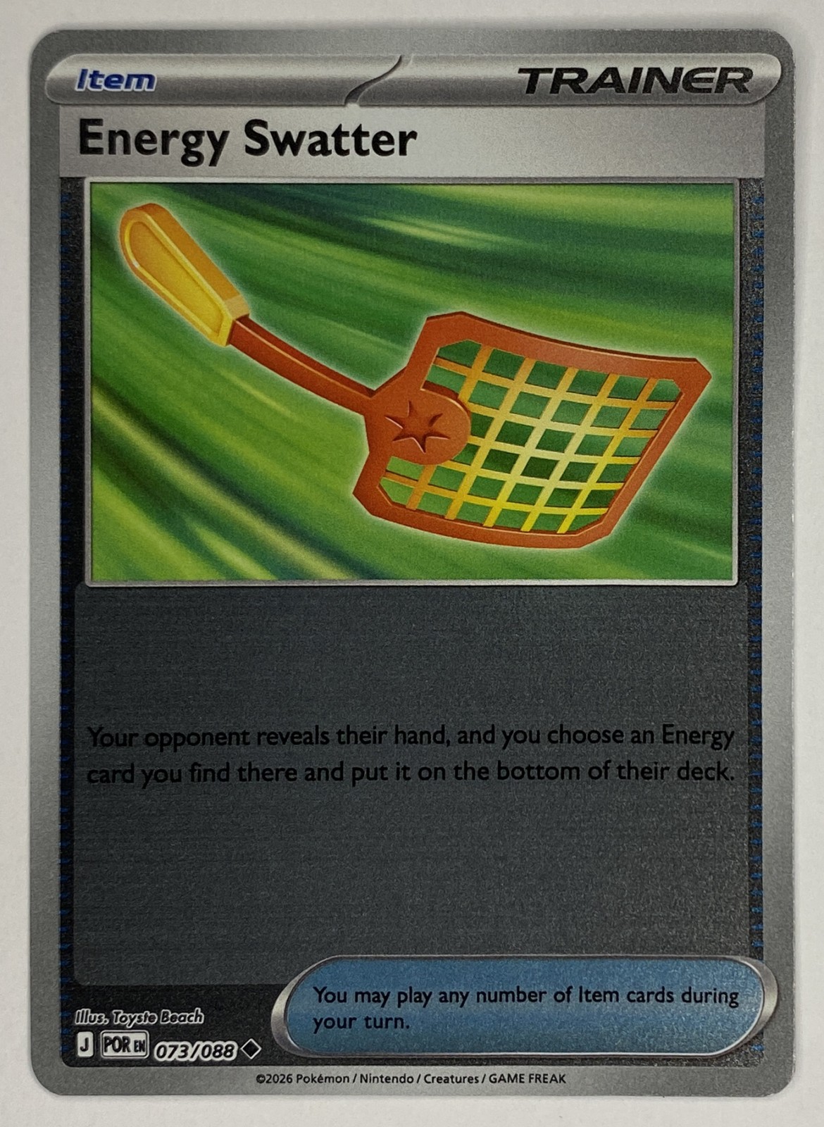 2026 Pokemon Perfect Order Energy Swatter #073/088 Reverse Holo Uncommon front