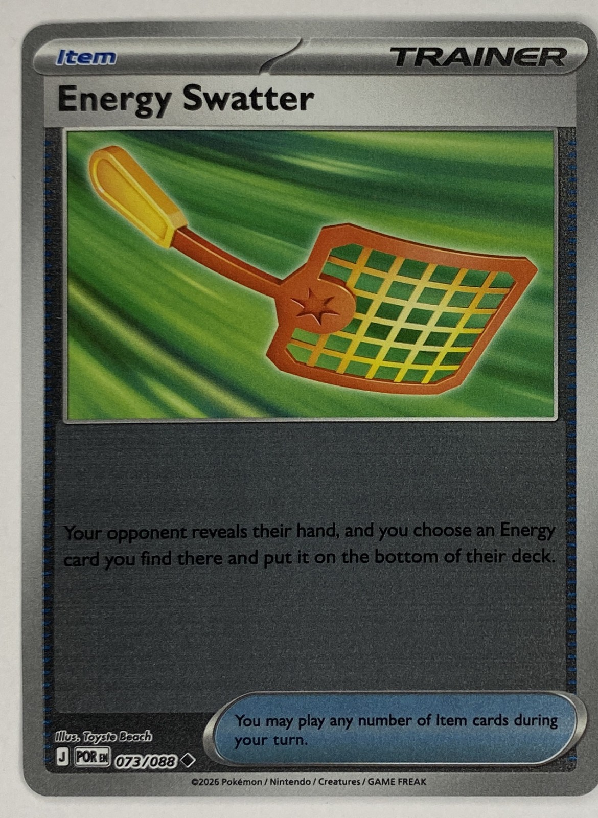 2026 Pokemon Perfect Order Energy Swatter #073/088 Reverse Holo Uncommon front