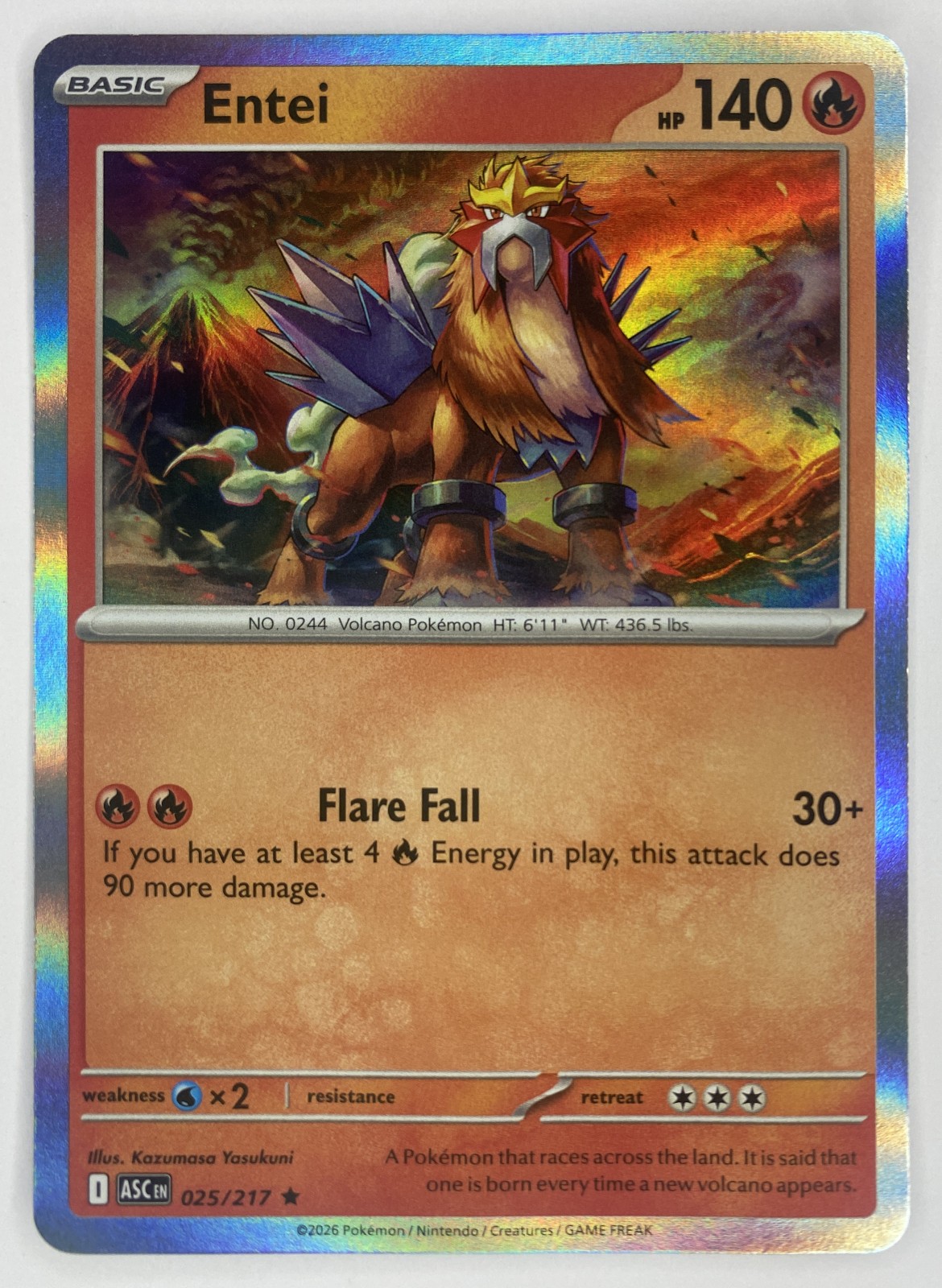 2026 Pokemon Ascended Heroes Entei #025/217 Holo Rare front