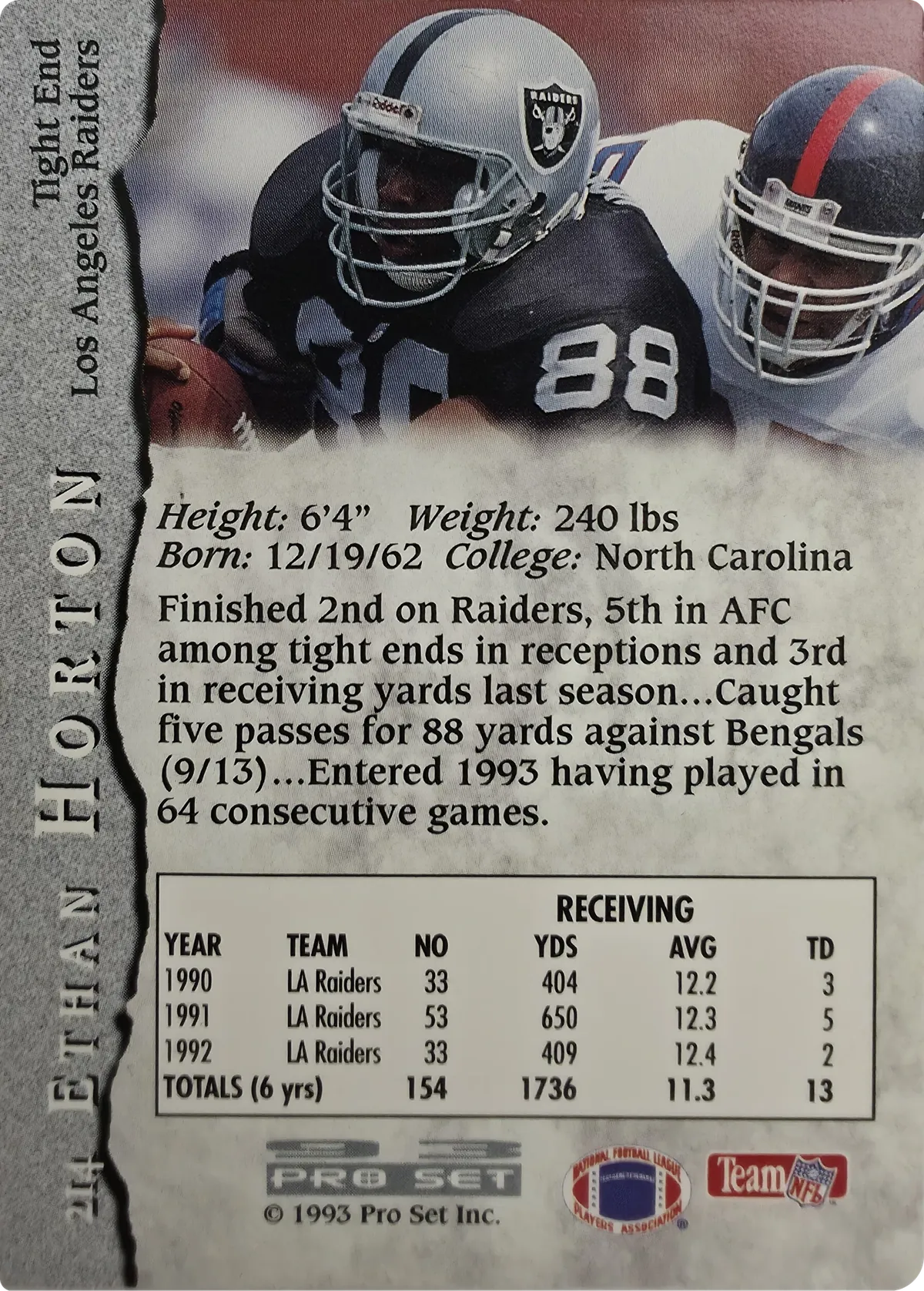 Ethan Horton #214, back