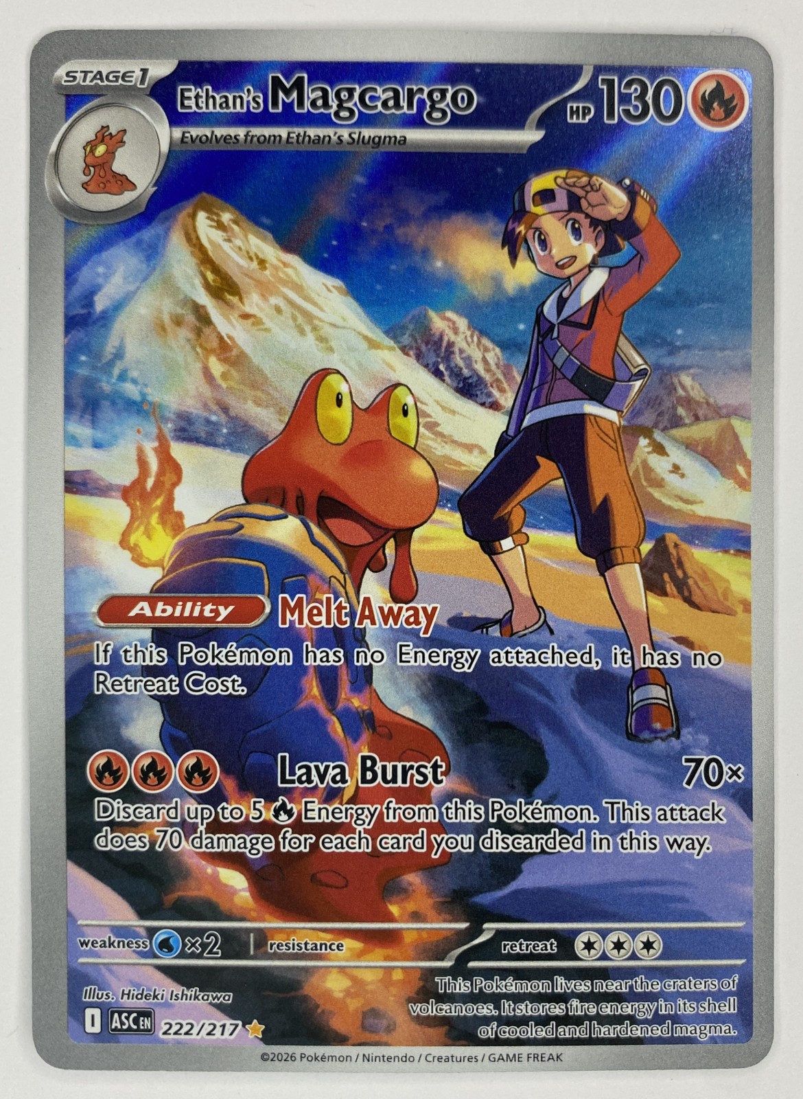 2026 Pokemon Ascended Heroes Ethan's Magcargo #222/217 Illustration Rare Holo front