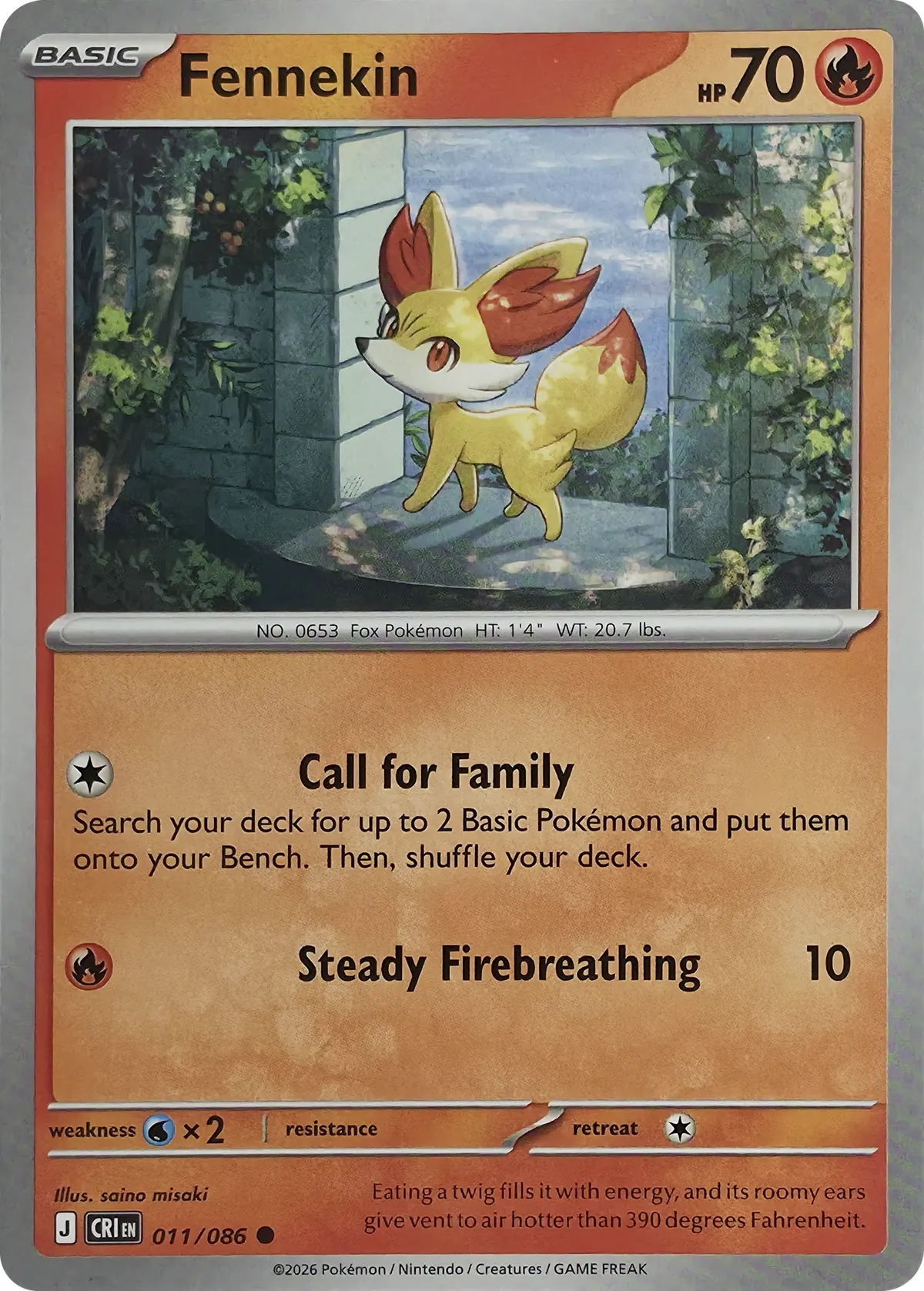 Fennekin #011/086, front