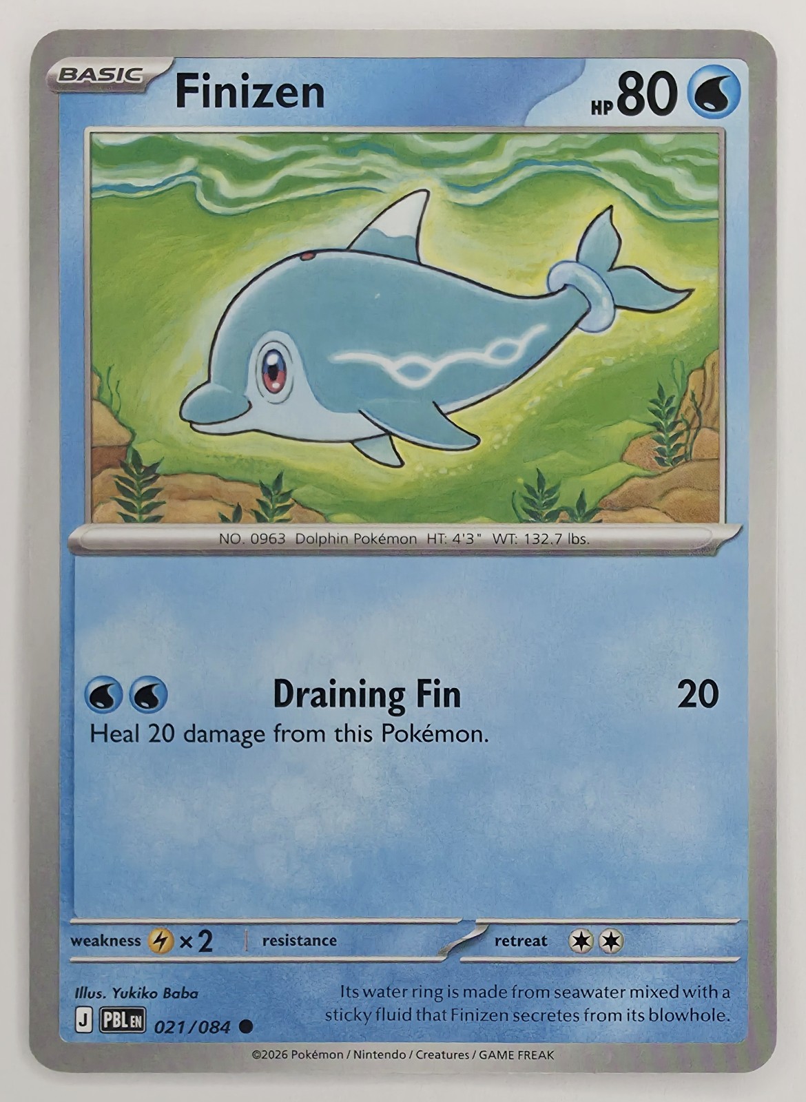 2026 Pokemon Pitch Black Finizen #021/084 Common front