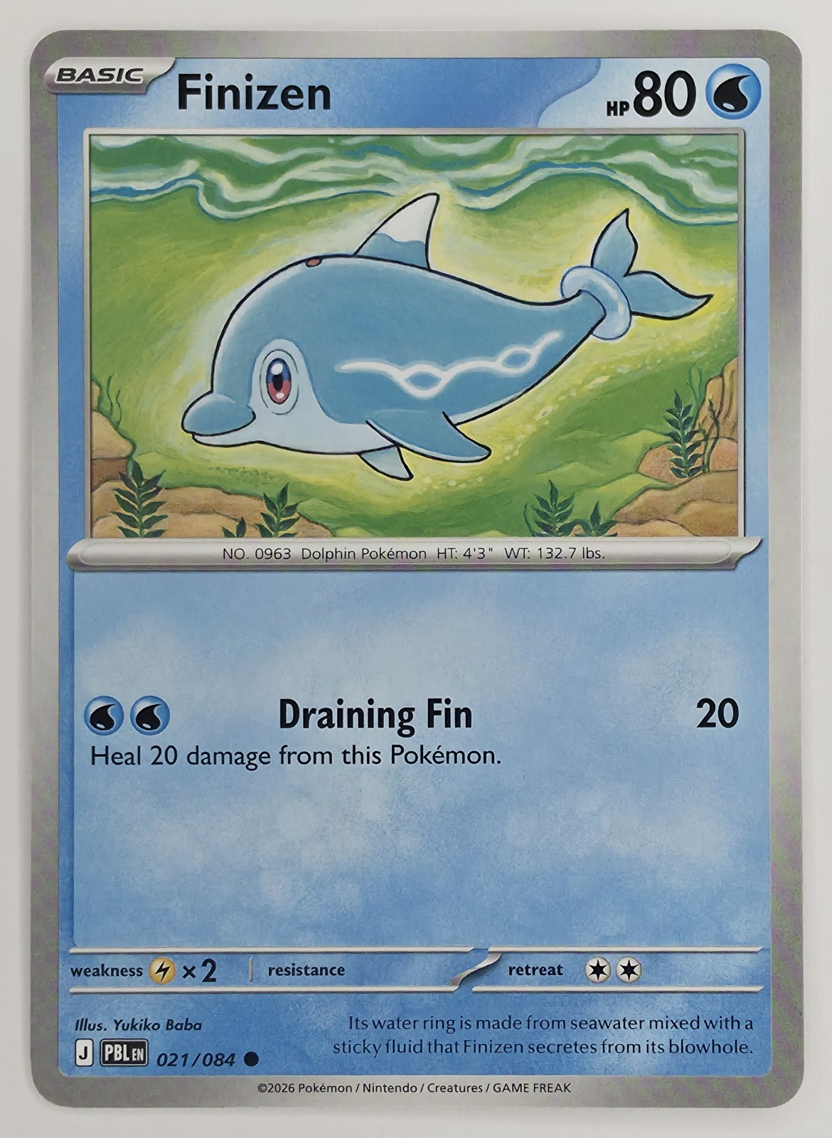2026 Pokemon Pitch Black Finizen #021/084 Common front
