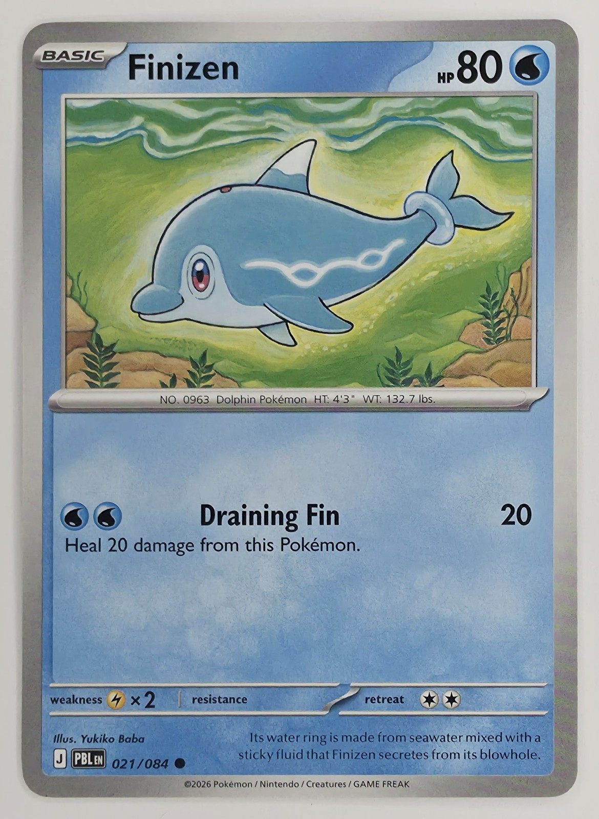 2026 Pokemon Pitch Black Finizen #021/084 Common front