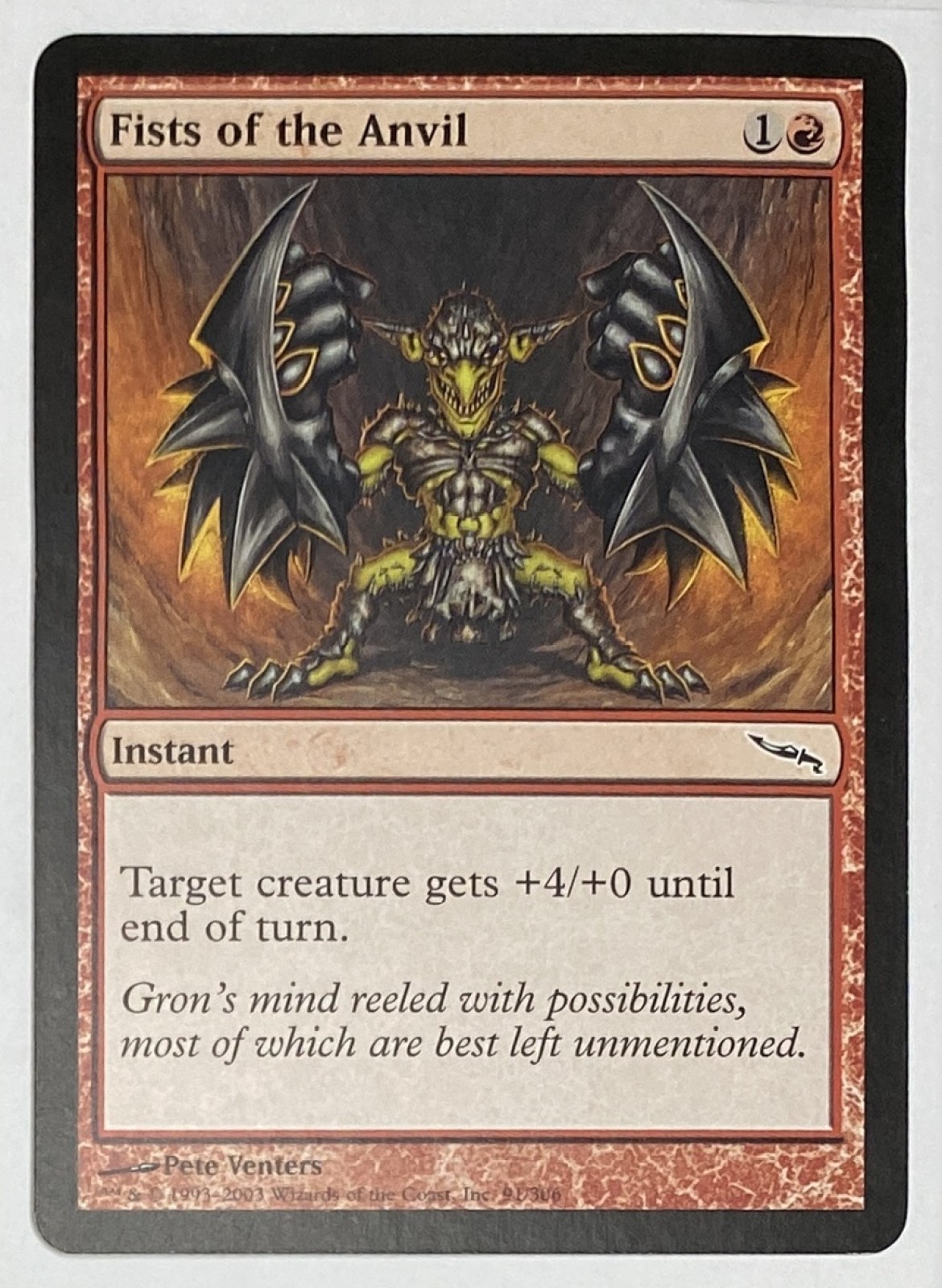 2003 Magic: The Gathering Mirrodin Fists of the Anvil #91/306 Common front