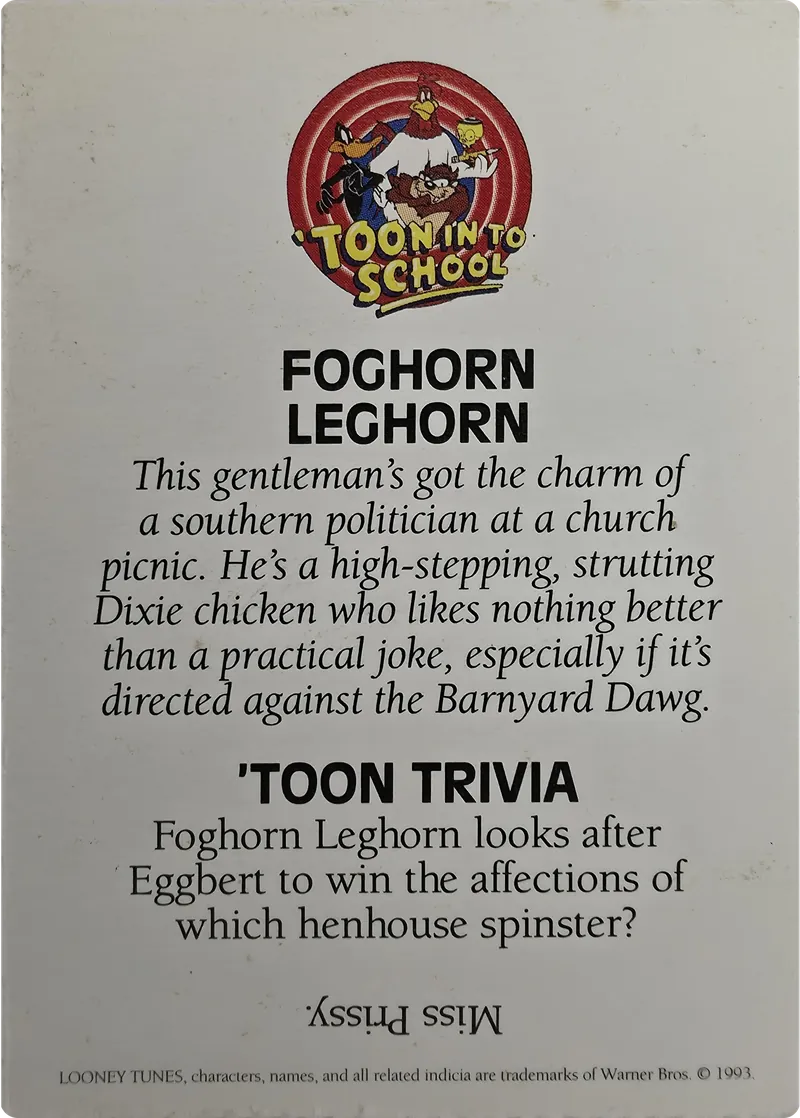 Foghorn Leghorn, back