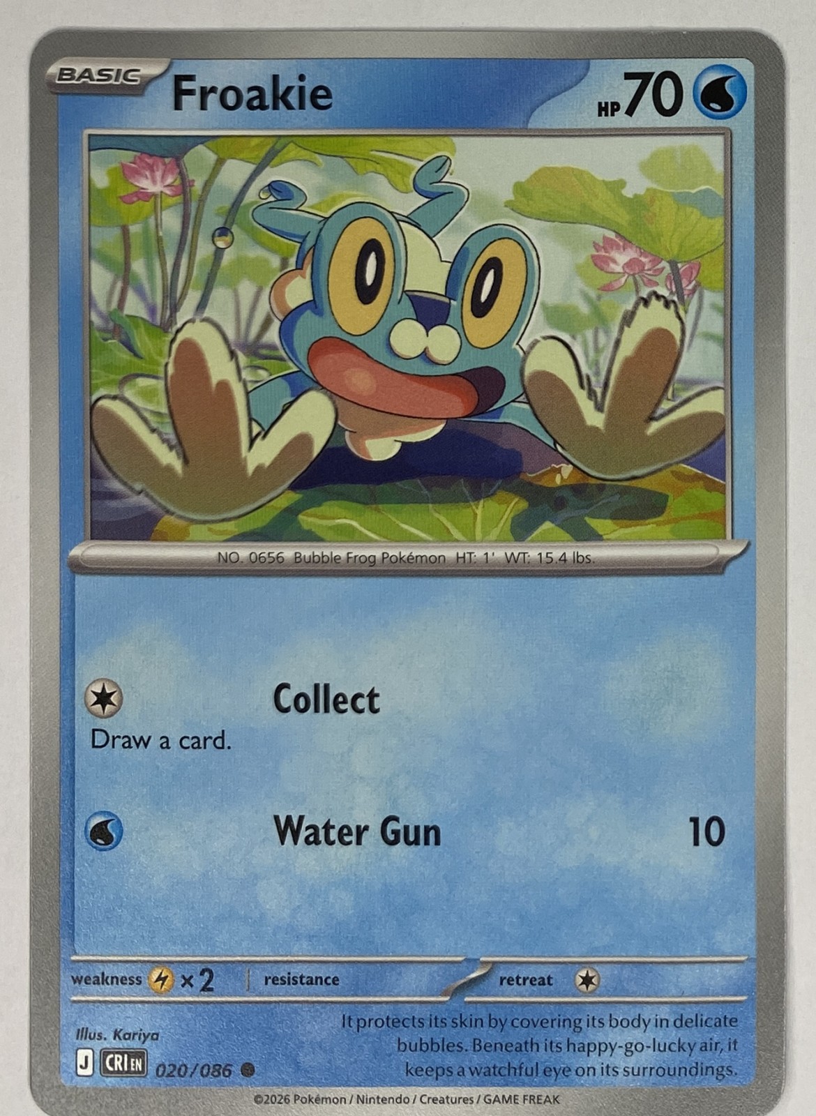 2026 Pokemon Chaos Rising Froakie #020/086 Common front