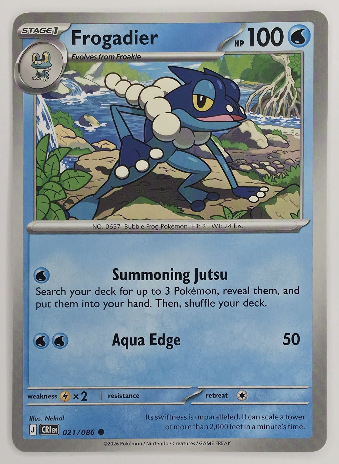 2026 Pokemon Chaos Rising Frogadier #021/086 Common front