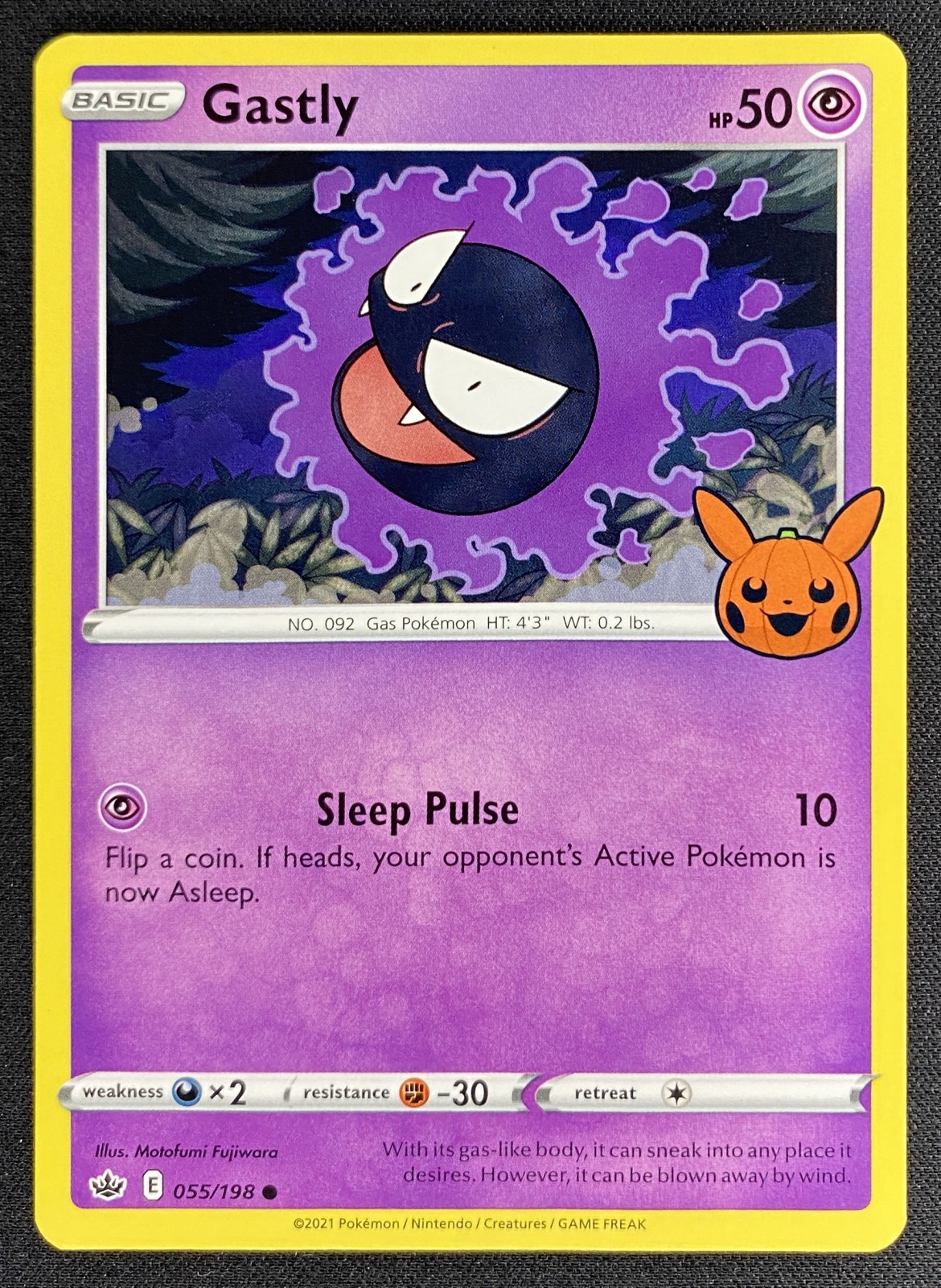 2022 Pokemon Trick or Trade BOOster Bundle Gastly #055/198 Promo front