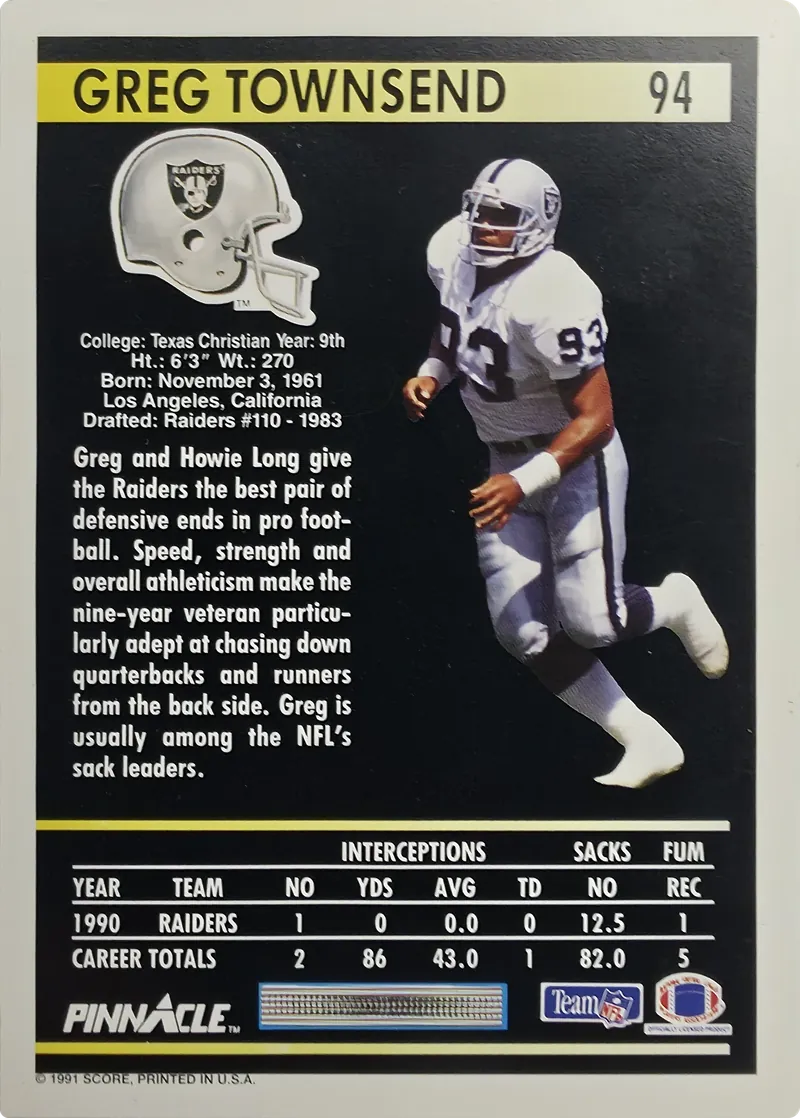 Greg Townsend #94, back