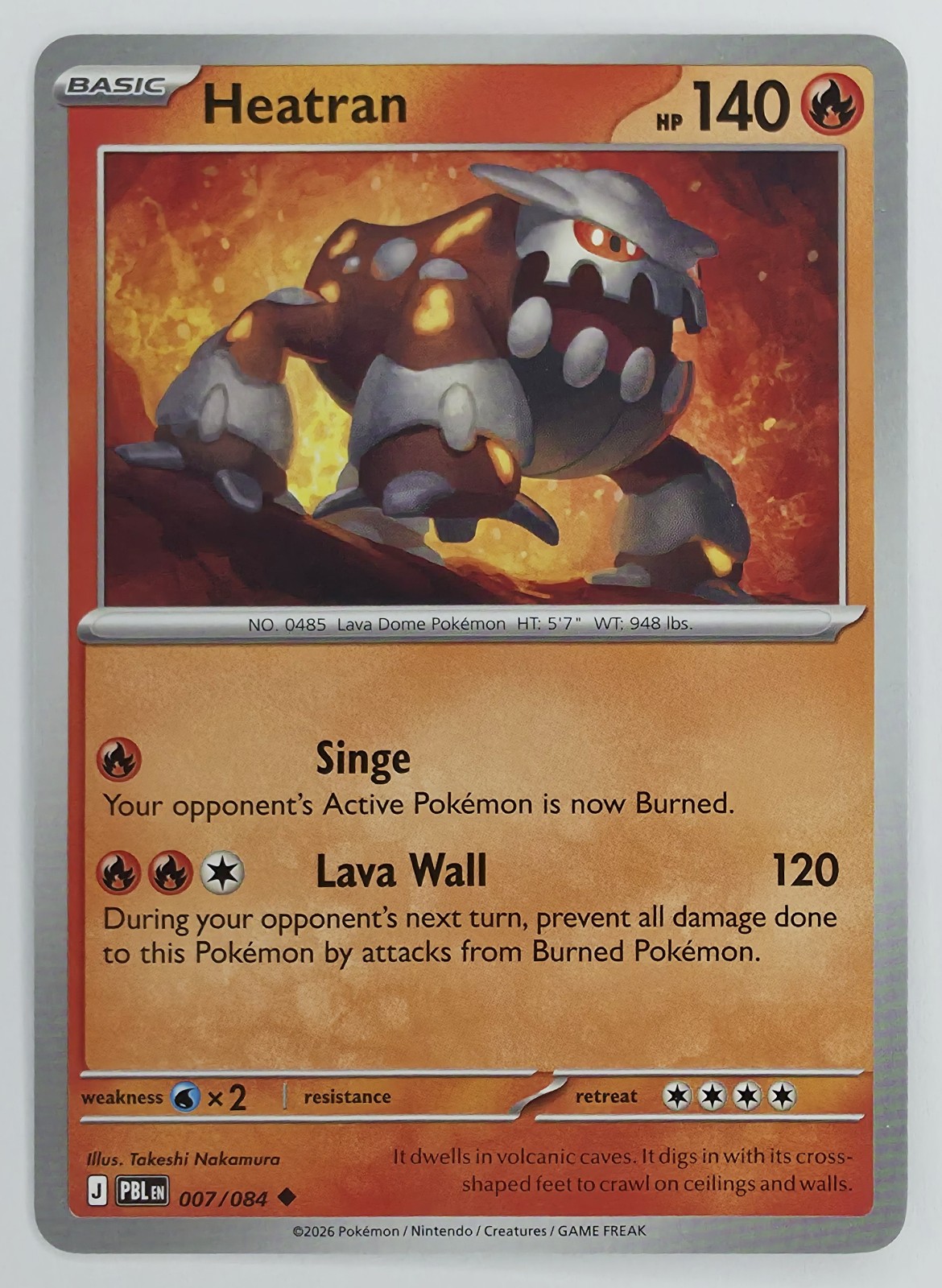 2026 Pokemon Pitch Black Heatran #007/084 Uncommon front