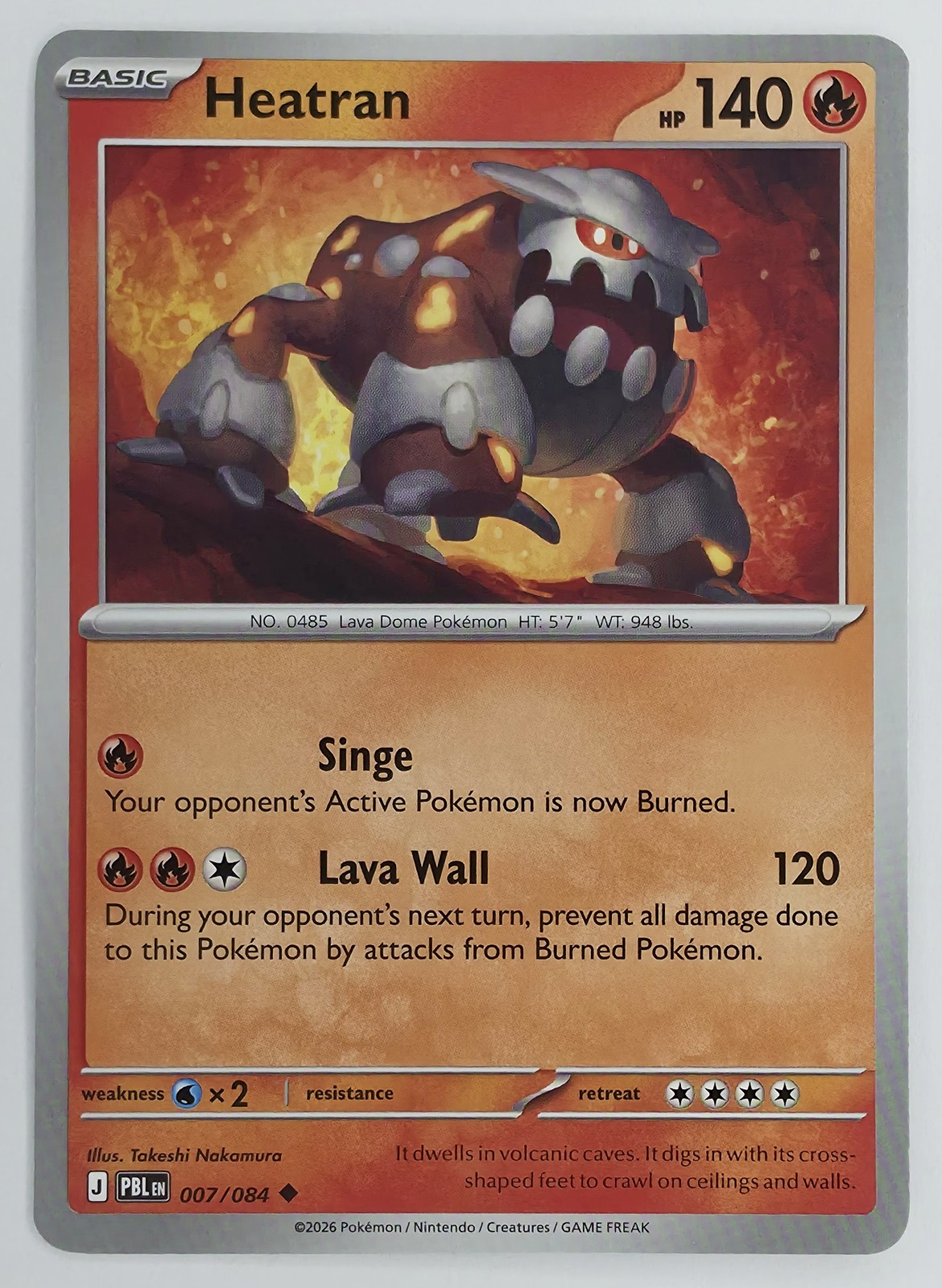 2026 Pokemon Pitch Black Heatran #007/084 Uncommon front