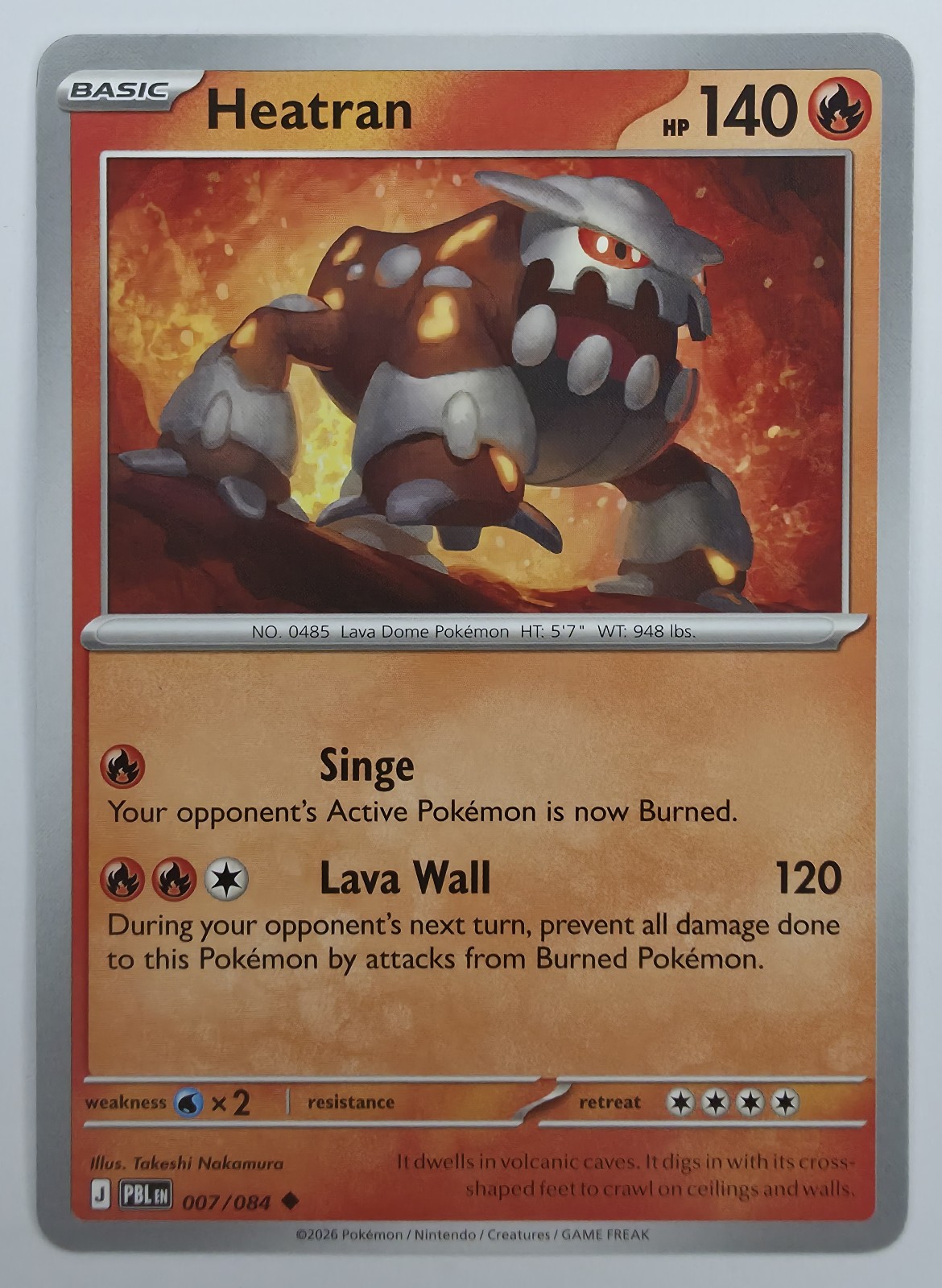 2026 Pokemon Pitch Black Heatran #007/084 Uncommon front
