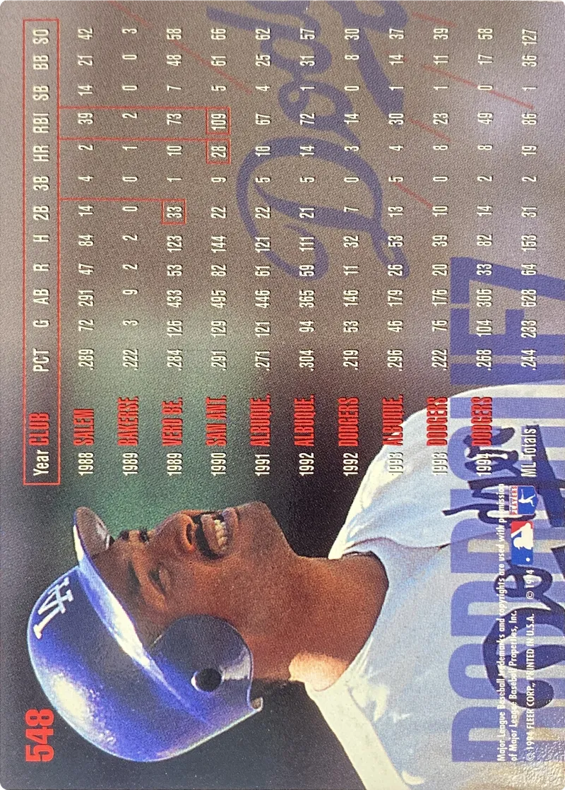 Henry Rodriguez #548, back