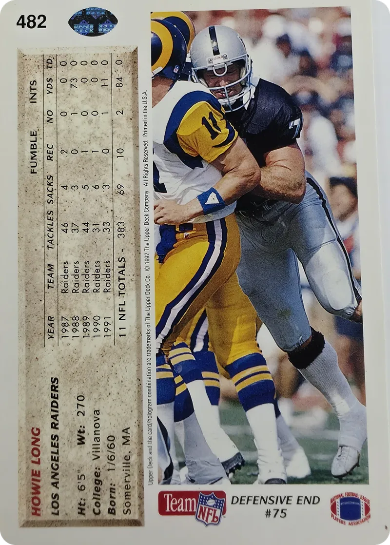 Howie Long #482, back