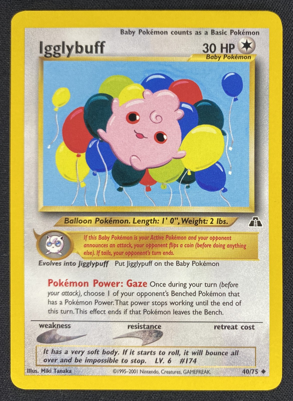 2001 Pokemon Neo Discovery Igglybuff #40/75 Uncommon front