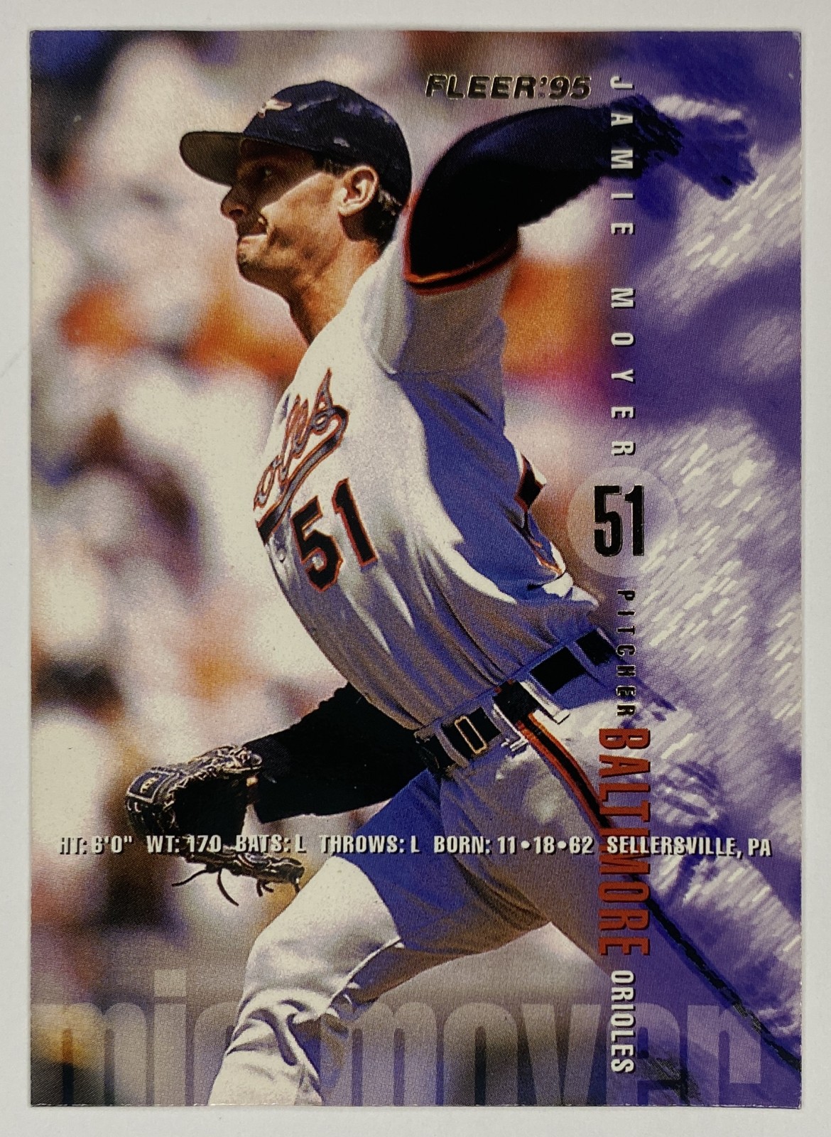 1995 Fleer Jamie Moyer #14 Baltimore Orioles front