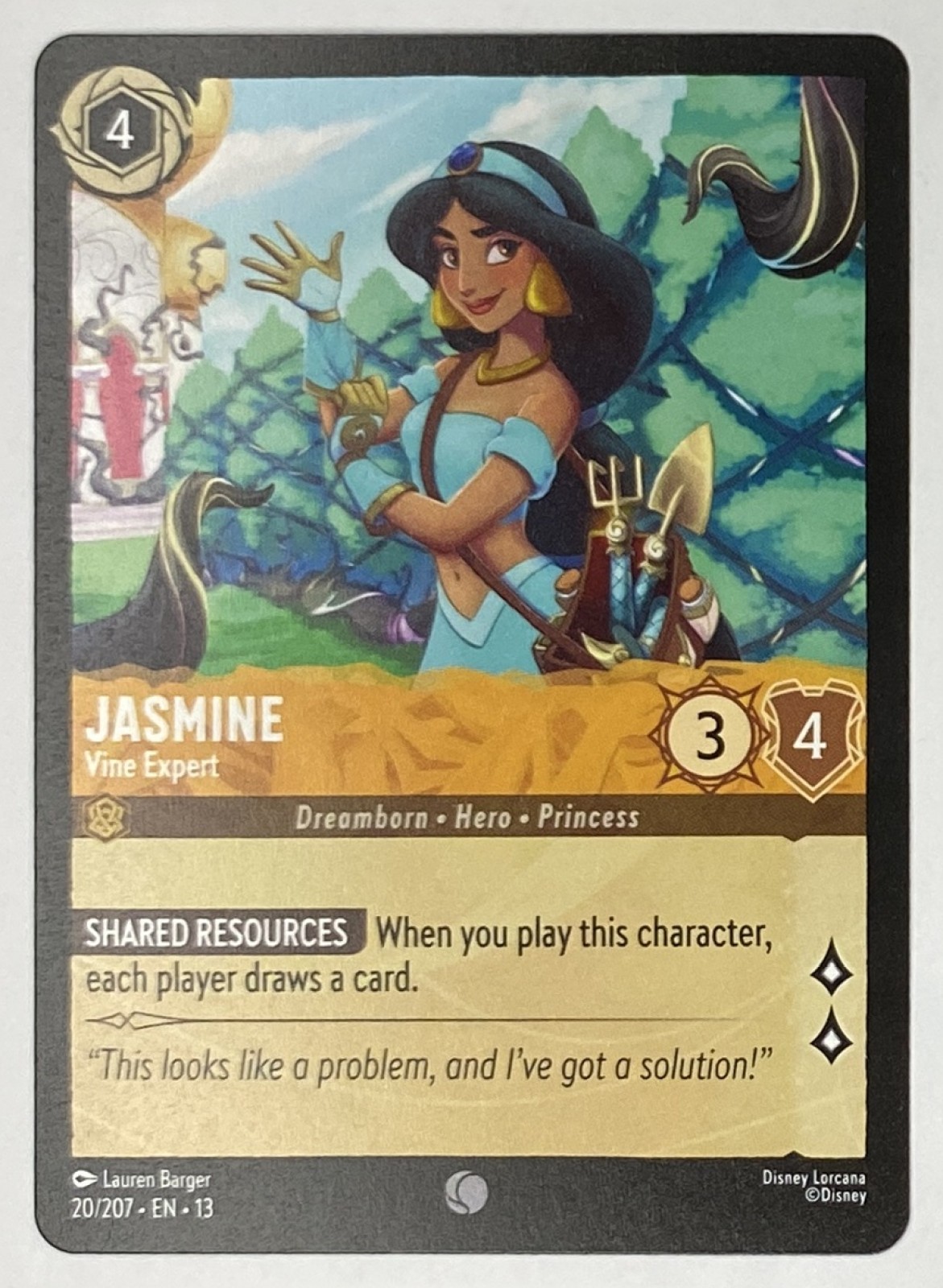2026 Disney Lorcana Attack of the Vine! Jasmine - Vine Expert #20/207 Common front