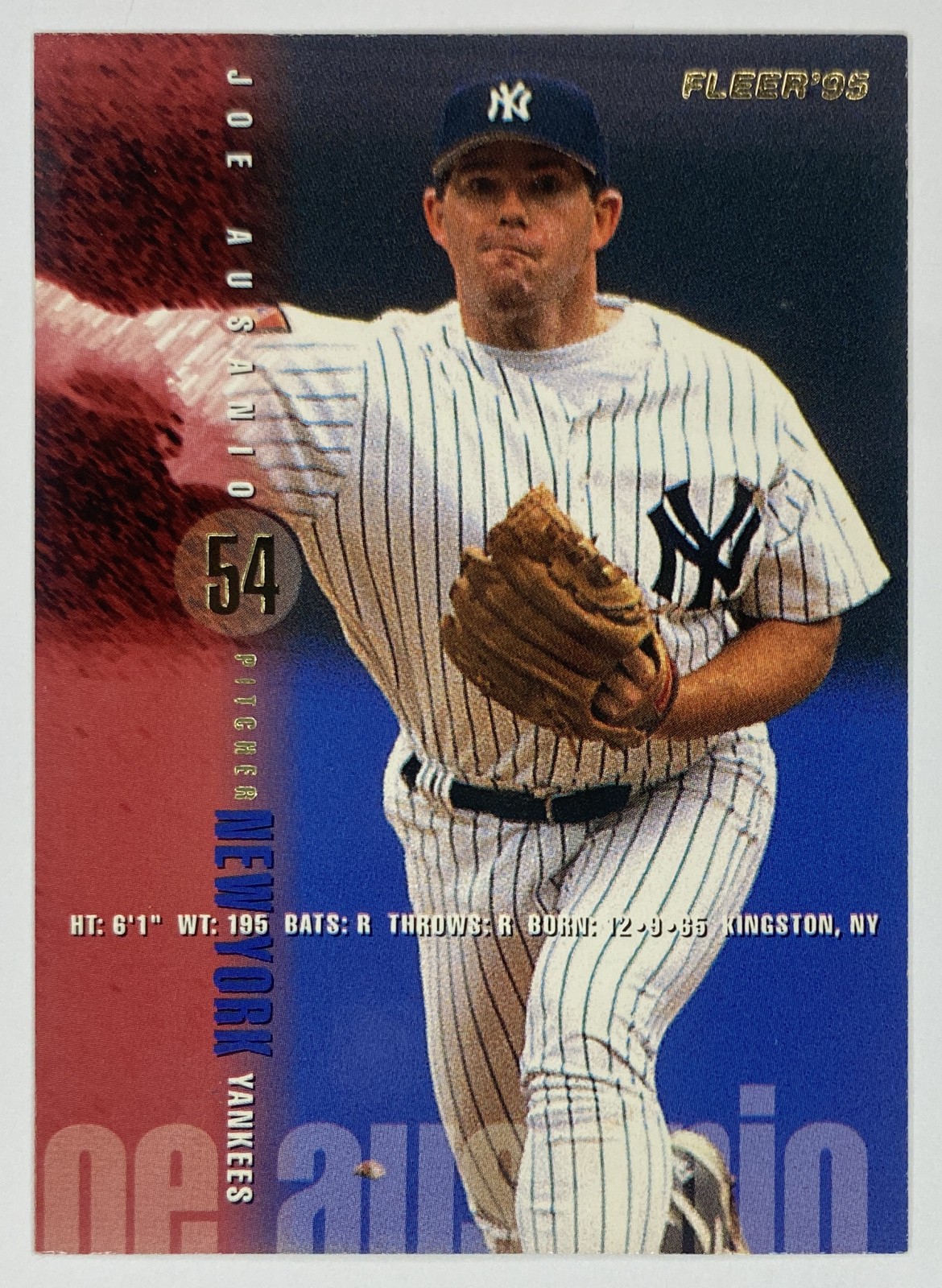 1995 Fleer Joe Ausanio #66 New York Yankees front