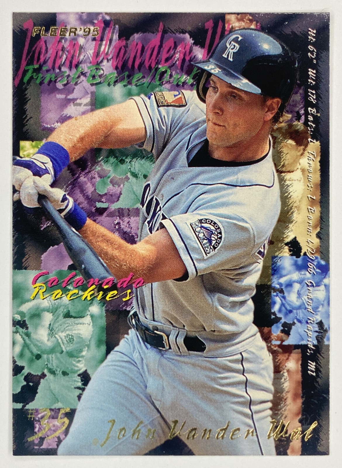 1995 Fleer John Vander Wal #528 Colorado Rockies front