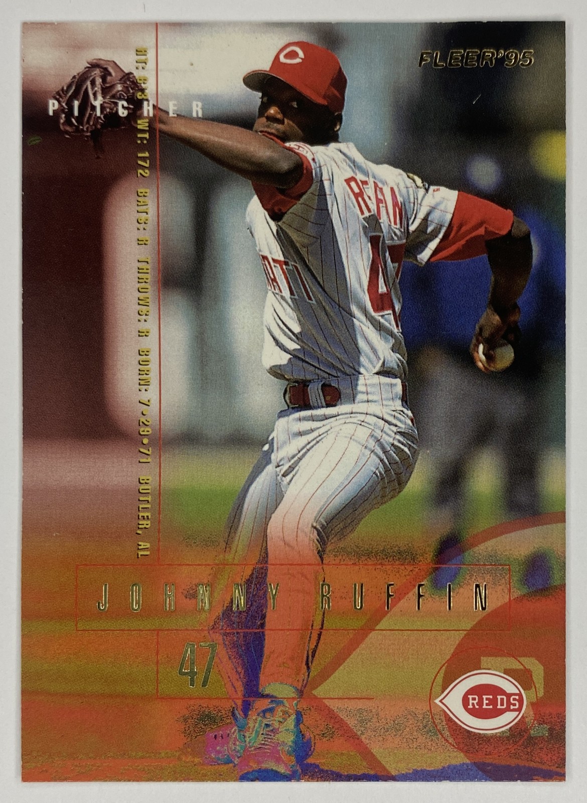 1995 Fleer Johnny Ruffin #445 Cincinnati Reds front