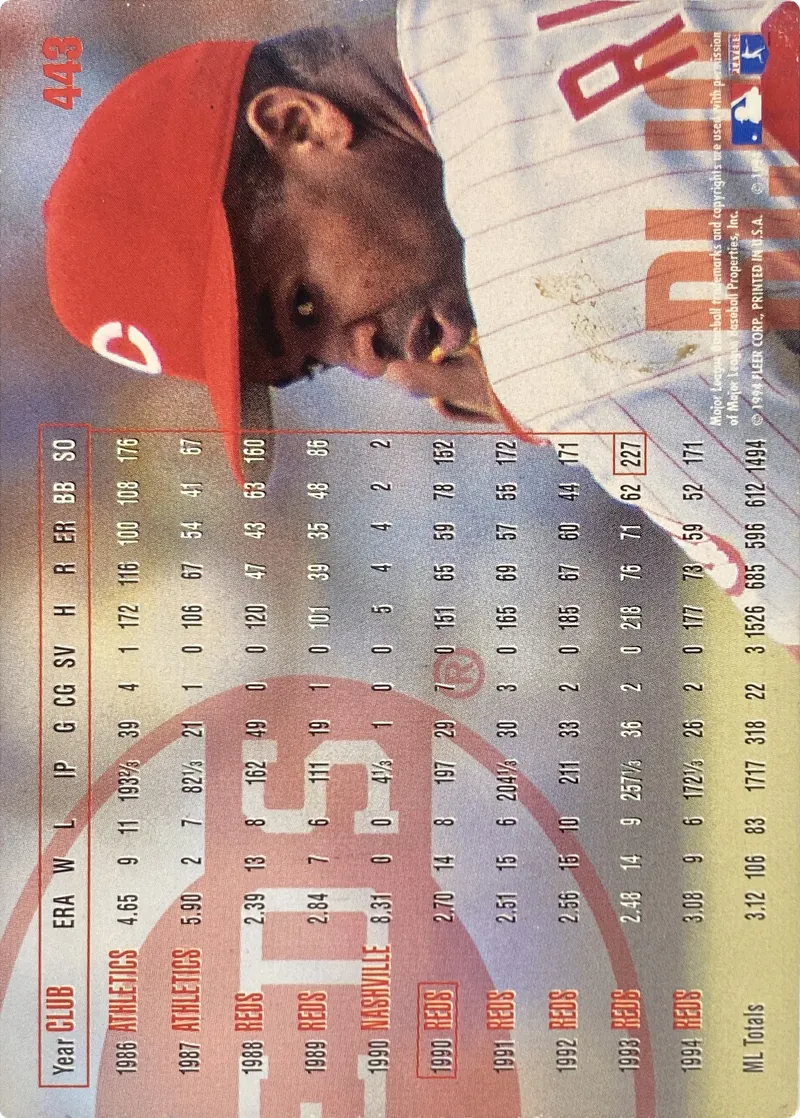 Jose Rijo #443, back